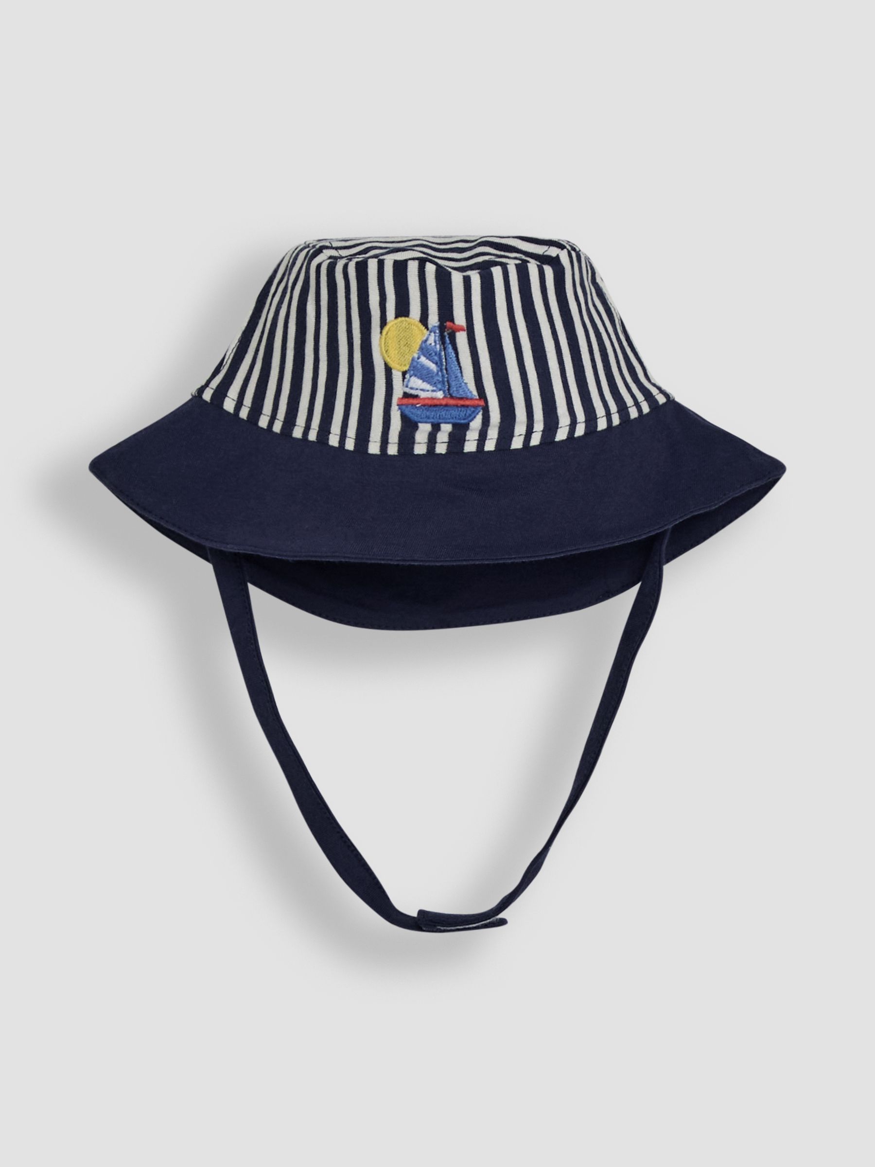 Navy Blue Boat 2-Piece Appliqué Romper & Hat Set - Image 4 of 5
