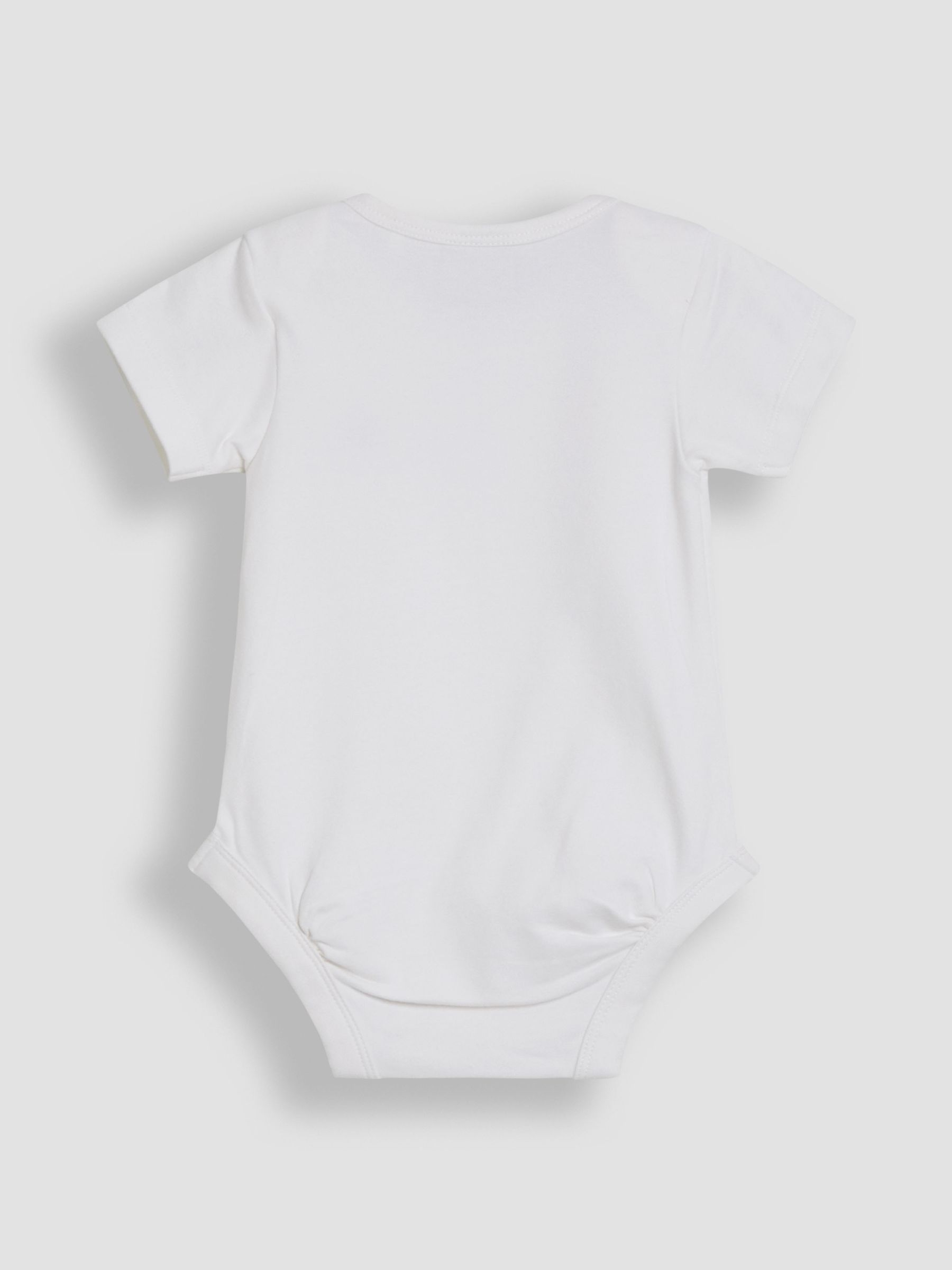 White 2-Pack Sailboat Stripe & Plain Bodysuits - Image 5 of 5