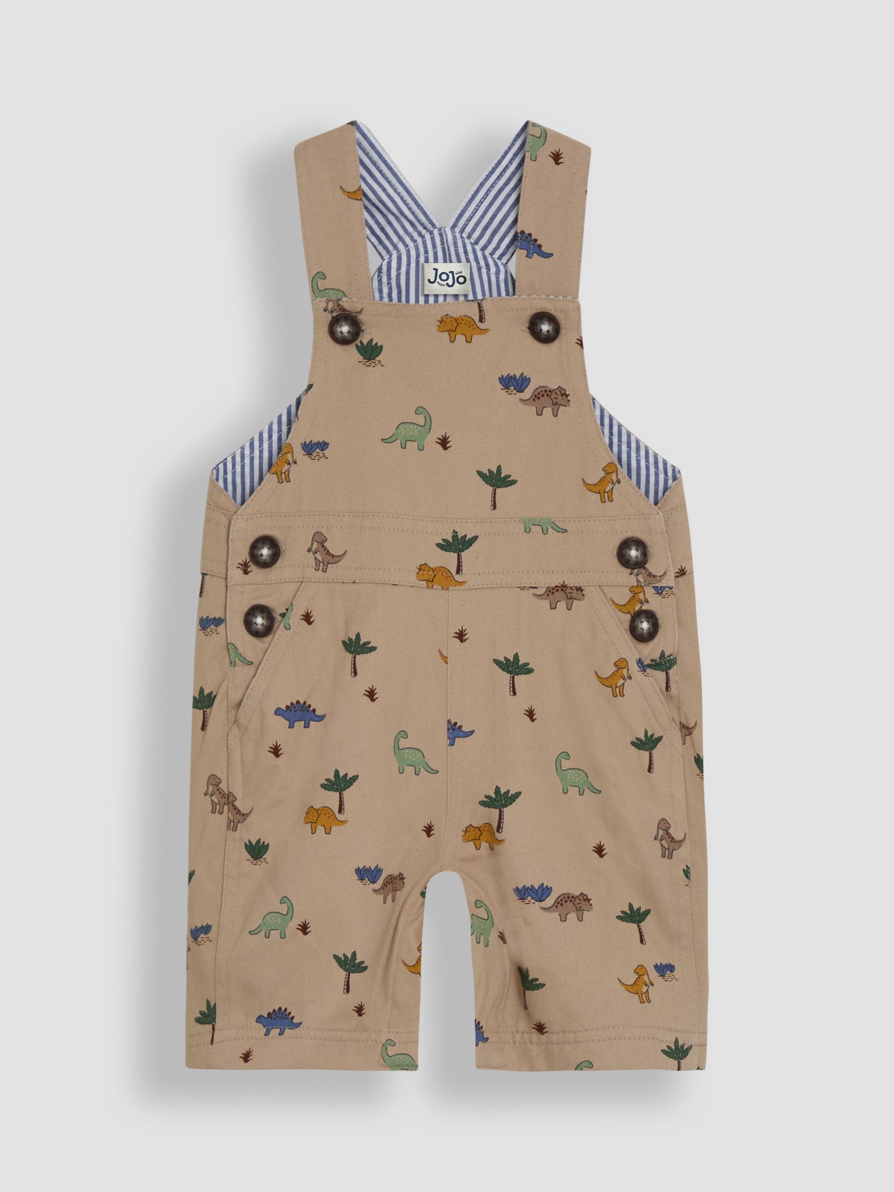 Stone Dino Printed Twill Dungarees - Image 1 of 3