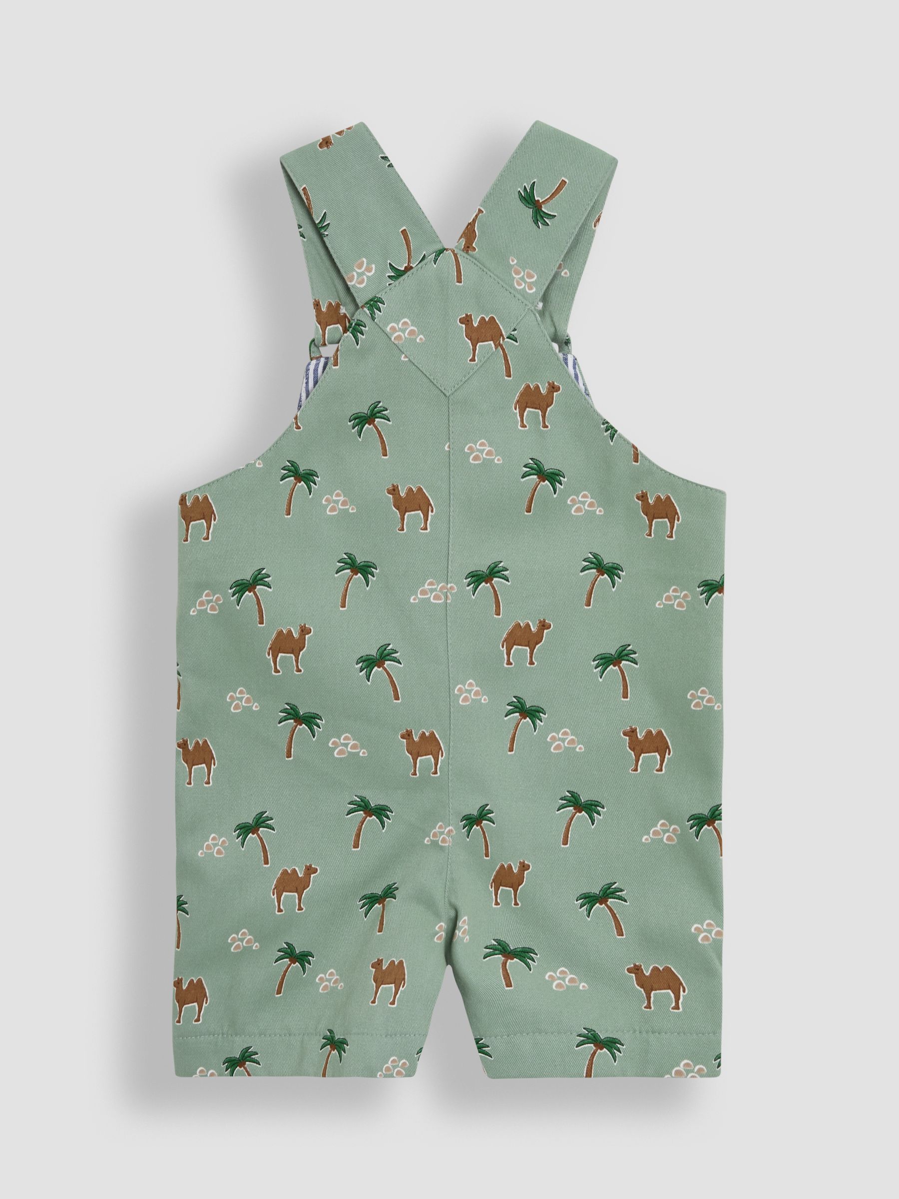 Khaki Green Camel Printed Twill Dungarees - Image 2 of 3