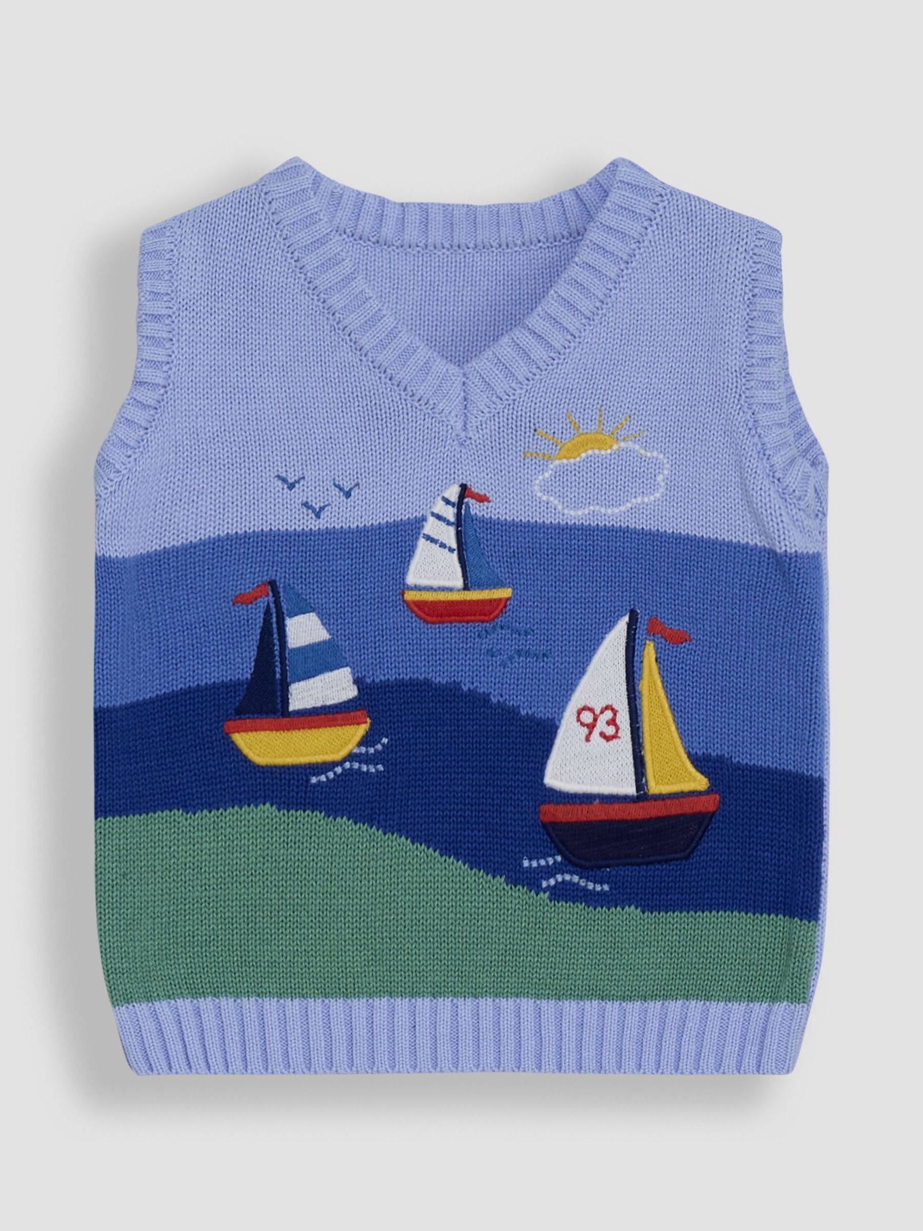 Blue Sailboat Scene Tank Top JoJo Maman Bébé