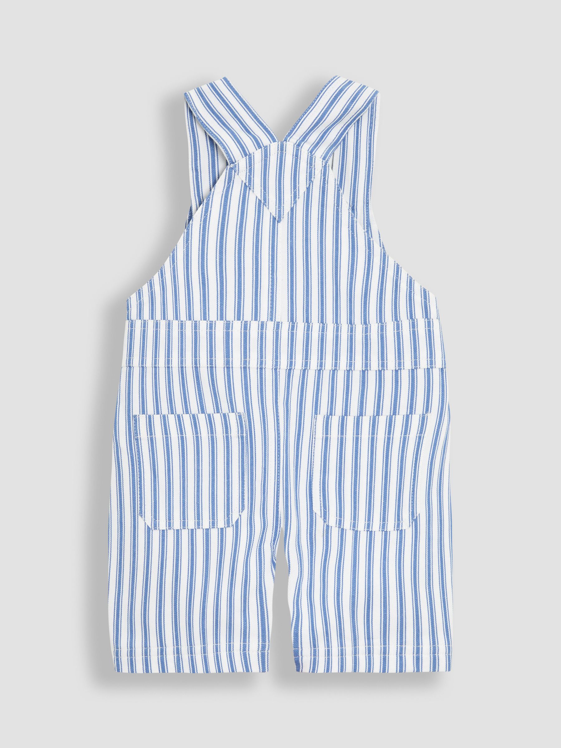 Blue Striped 100% Cotton Dungarees - Image 2 of 3