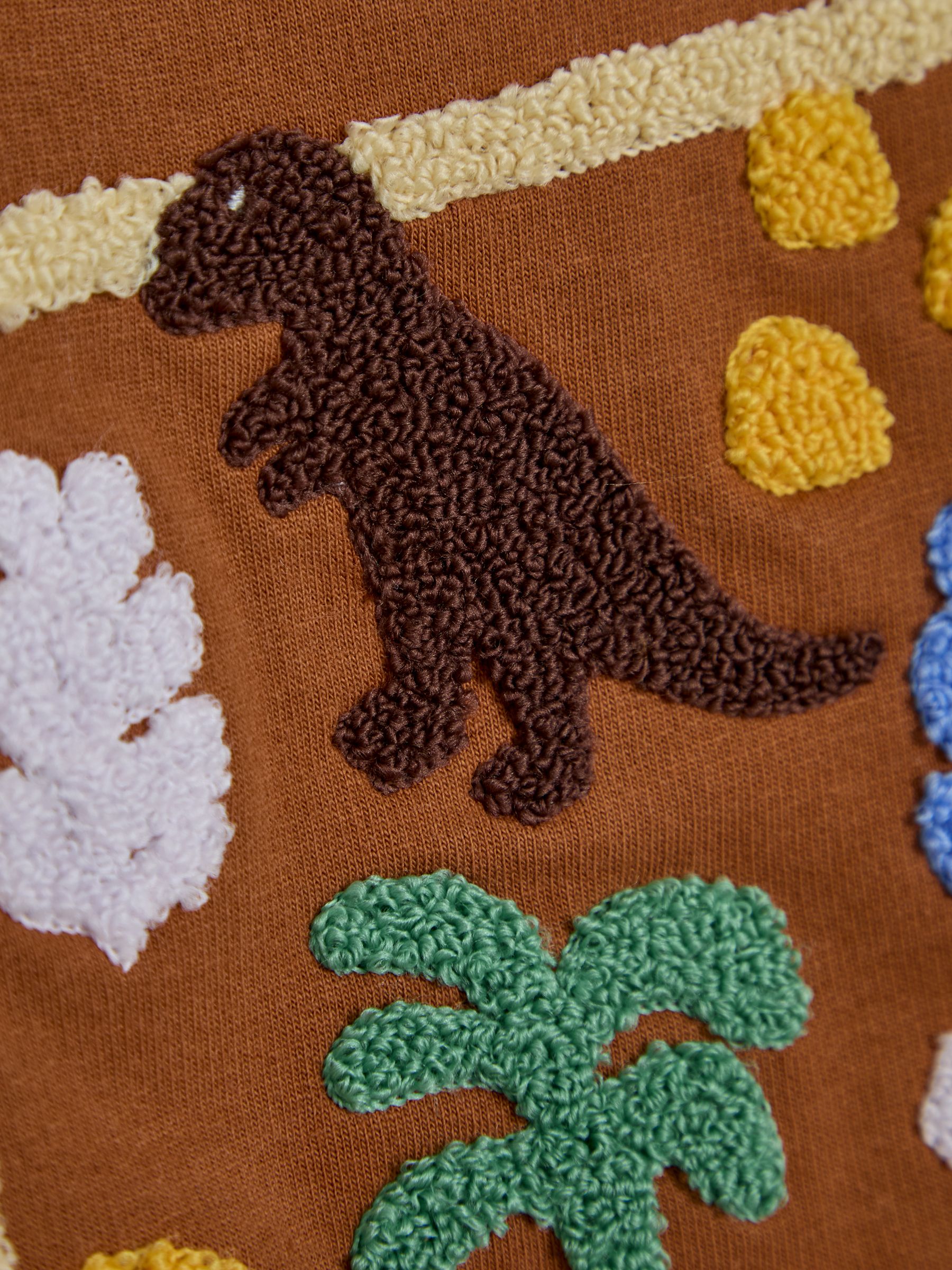 Brown Dino 100% Cotton Appliqué Sweatshirt - Image 6 of 6