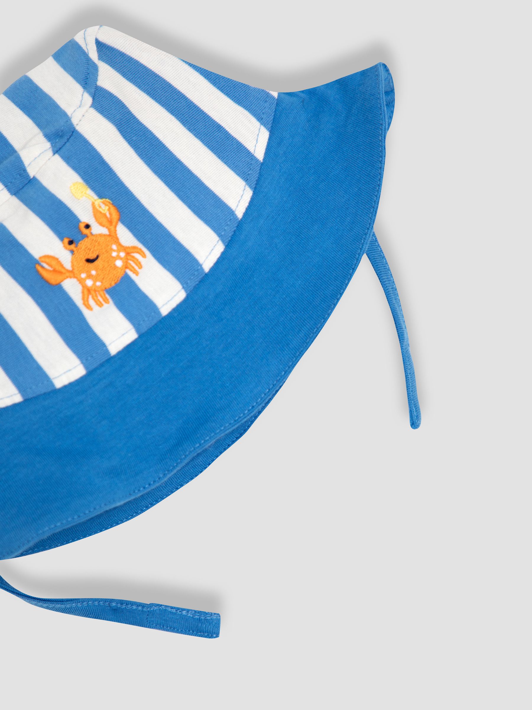 Sky Blue Crab 2-Piece Crab Appliqué Romper & Hat Set - Image 5 of 6