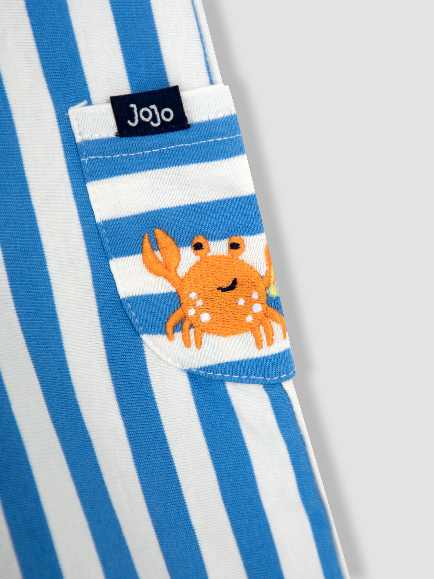 Sky Blue Crab 2-Piece Crab Appliqué Romper & Hat Set - Image 6 of 6