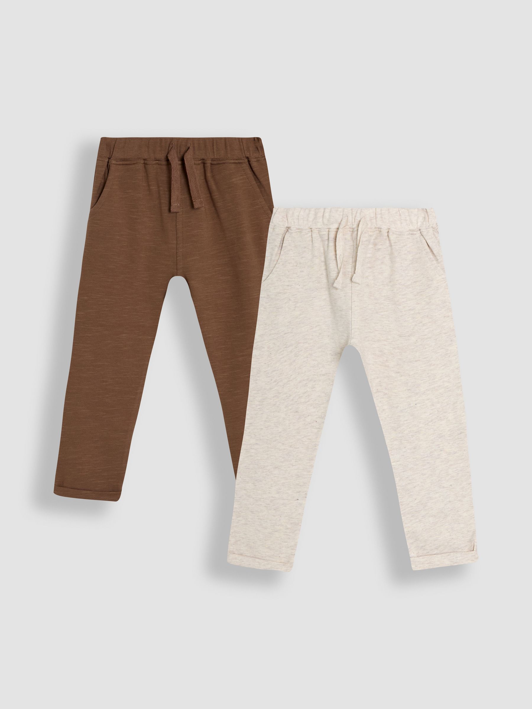 Tan Brown & Natural Marl 2-Pack Relaxed Fit Turn Up Joggers - Image 4 of 8