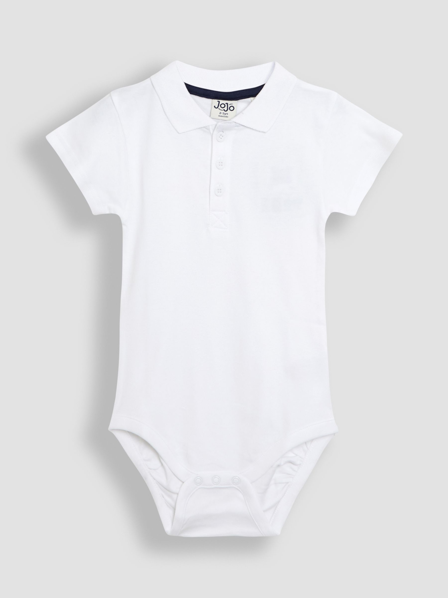 White 2-Pack Plain Polo Shirt Bodysuits - Image 2 of 5