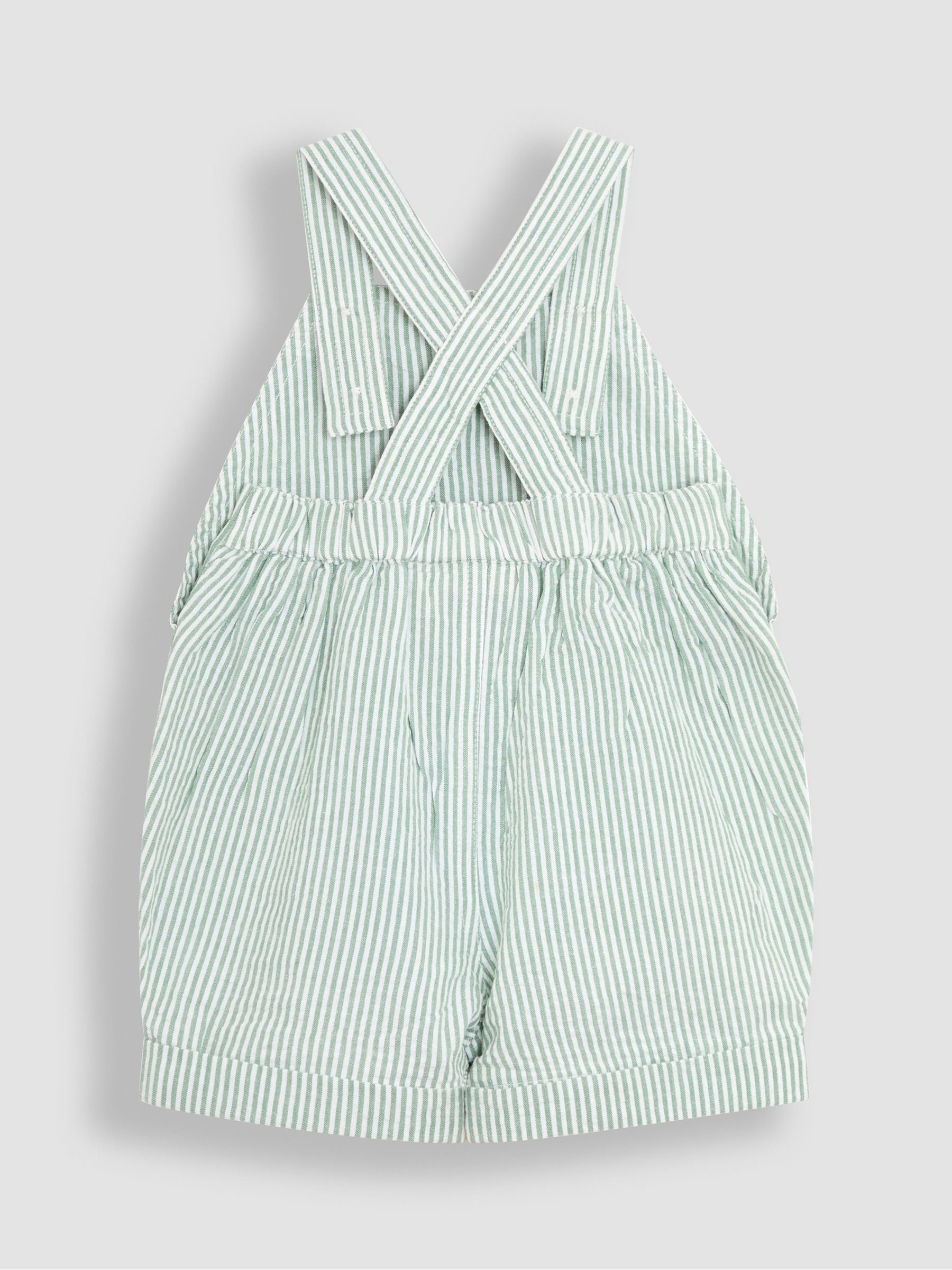 Sage Green Tractor Pocket Seersucker Dungarees - Image 2 of 3