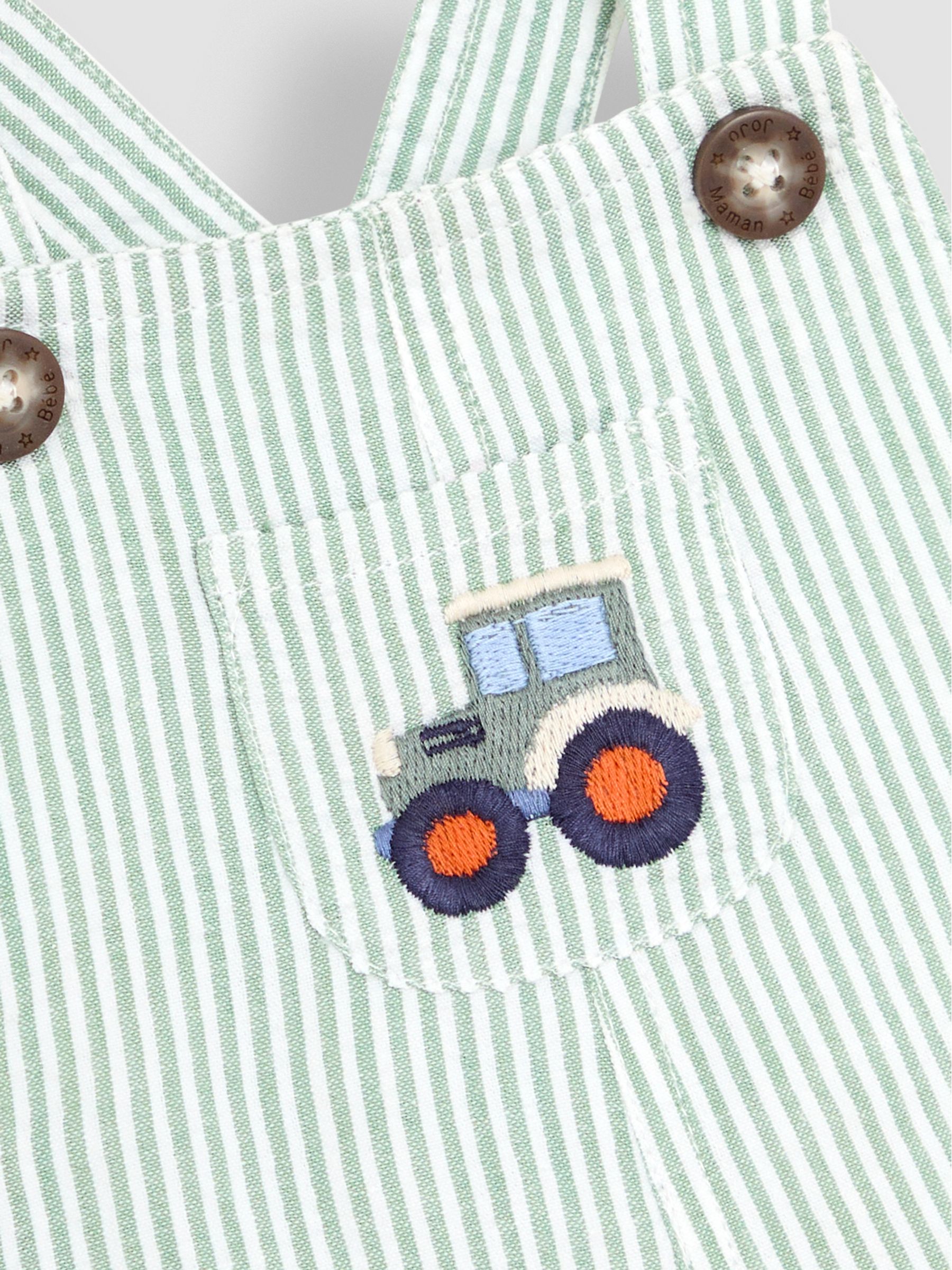Sage Green Tractor Pocket Seersucker Dungarees - Image 3 of 3