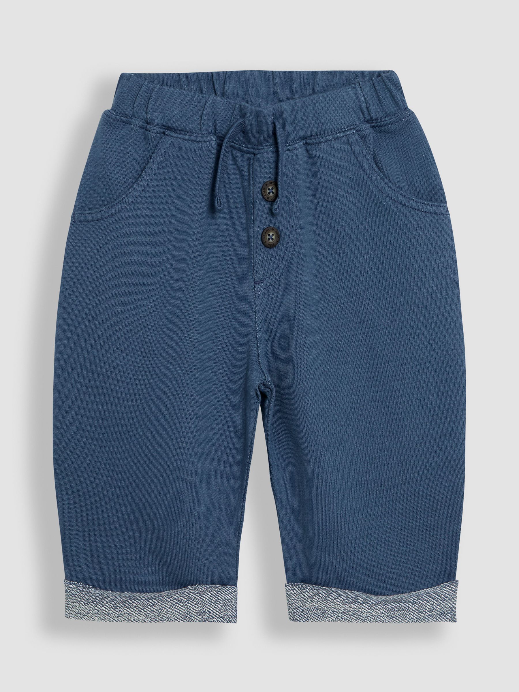 Blue Relaxed Roll Up Joggers - Image 1 of 3