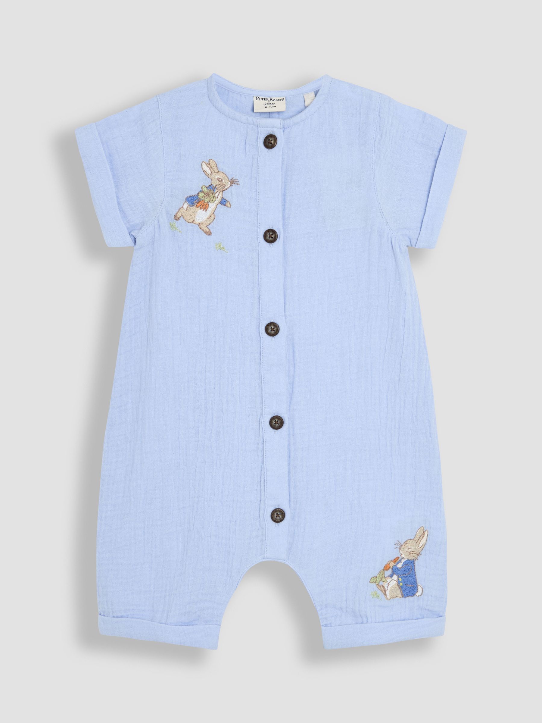 Blue Peter Rabbit™ Cheesecloth Button Front 100% Cotton Romper - Image 4 of 6