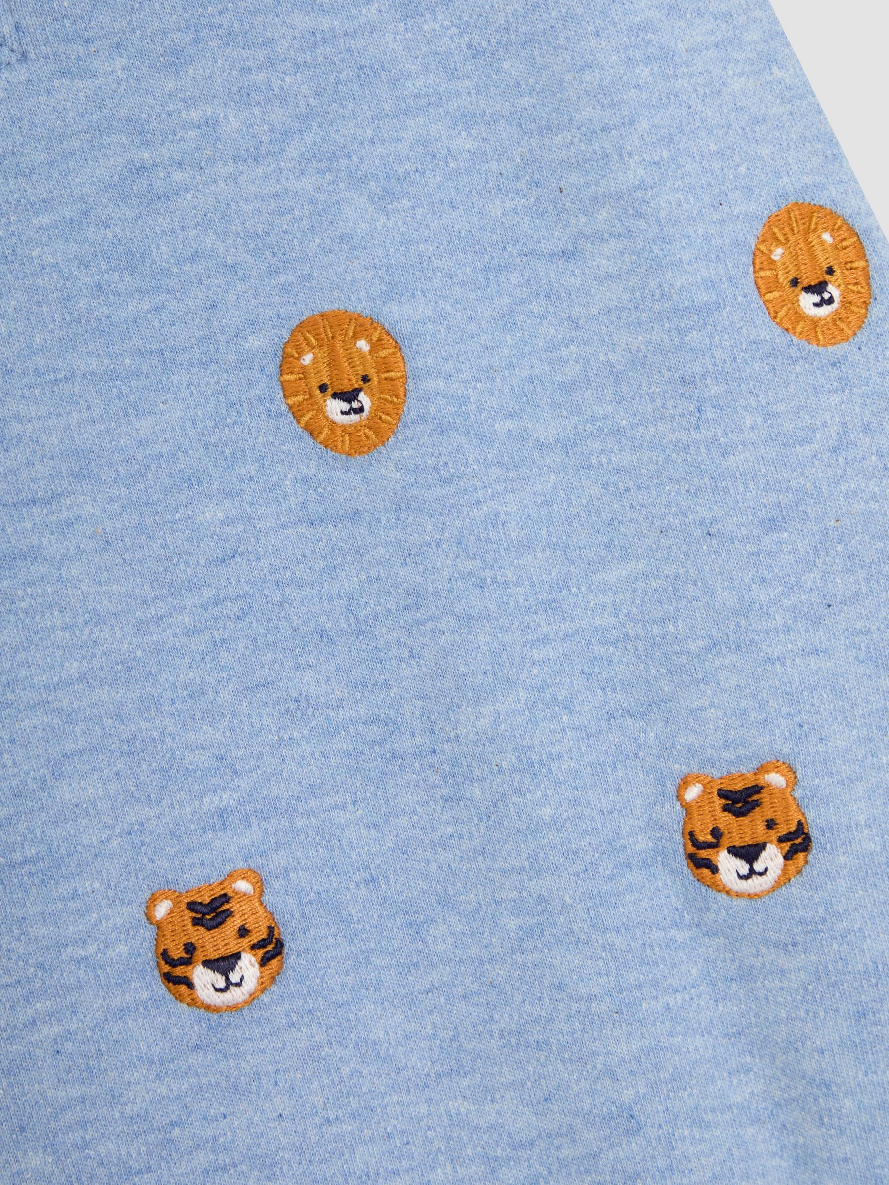 Blue Lion & Tiger Embroidered Polo Shirt Bodysuit - Image 3 of 3