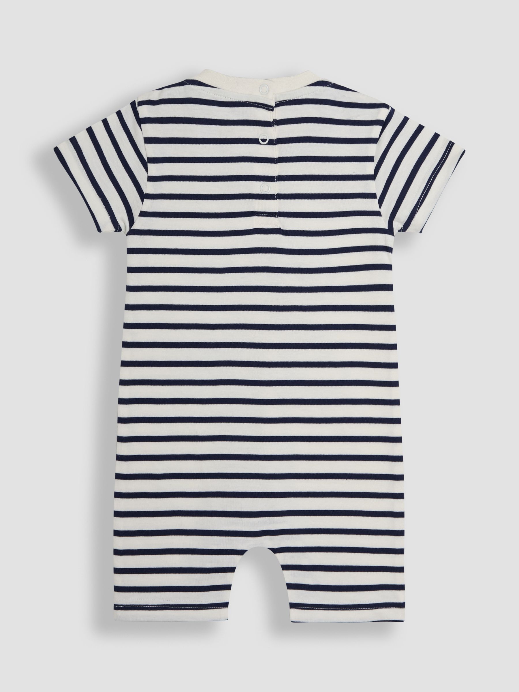 Navy Blue Stripe Bug Appliqué Romper - Image 2 of 3