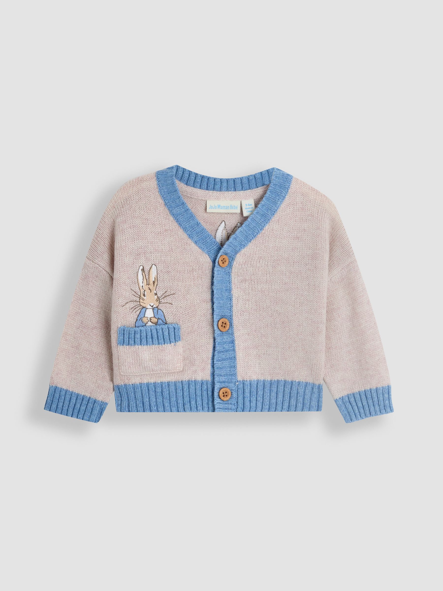 Natural Peter Rabbit™ Appliqué 100% Cotton Cardigan - Image 3 of 6