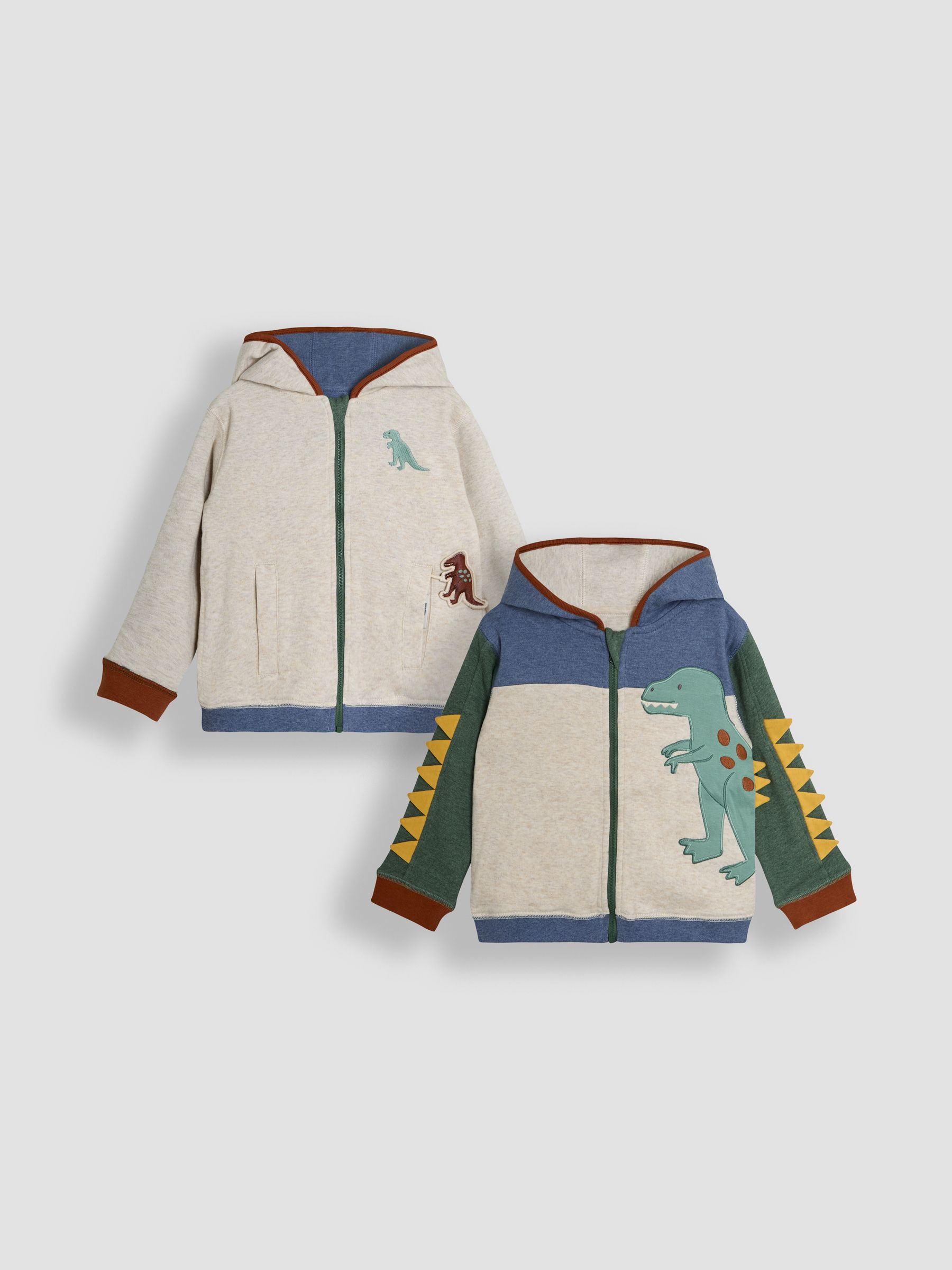 Natural TRex Appliqué Reversible Hoodie - Image 1 of 7