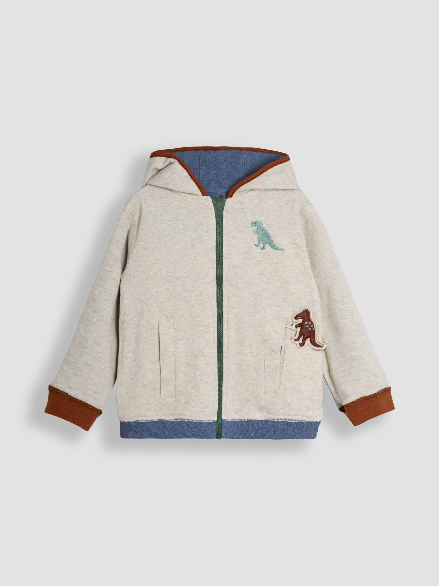Natural TRex Appliqué Reversible Hoodie - Image 4 of 7
