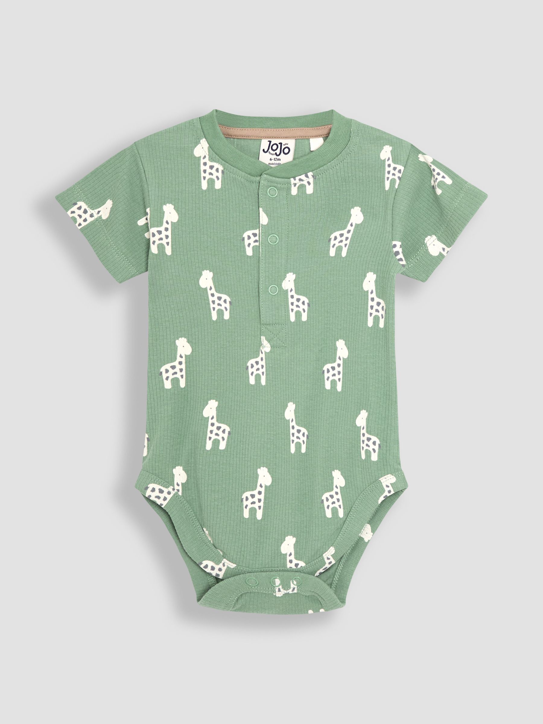 Green Giraffe 2-Piece Ribbed Bodysuit & Shorts Set - Image 2 of 5