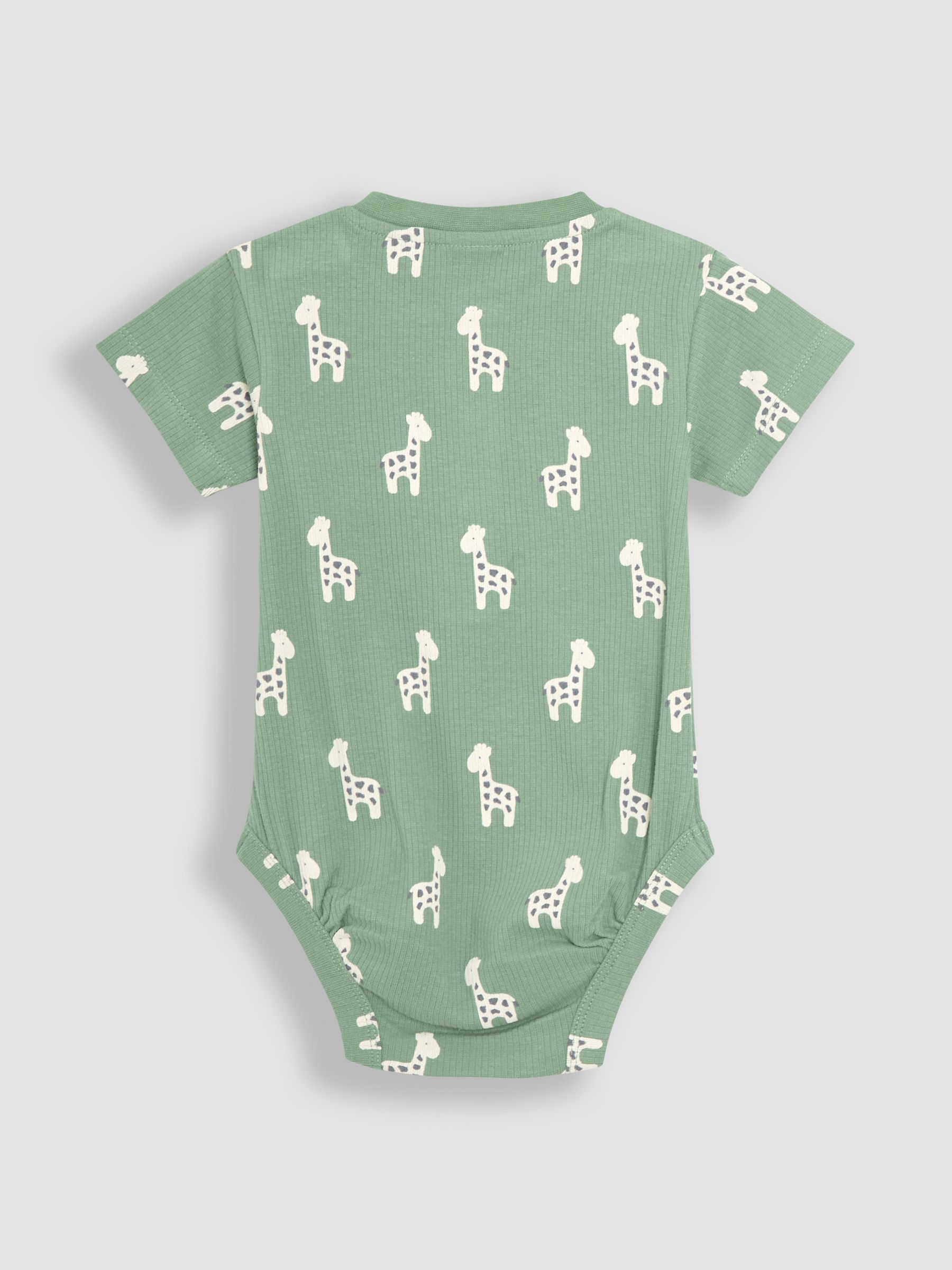 Green Giraffe 2-Piece Ribbed Bodysuit & Shorts Set - Image 3 of 5