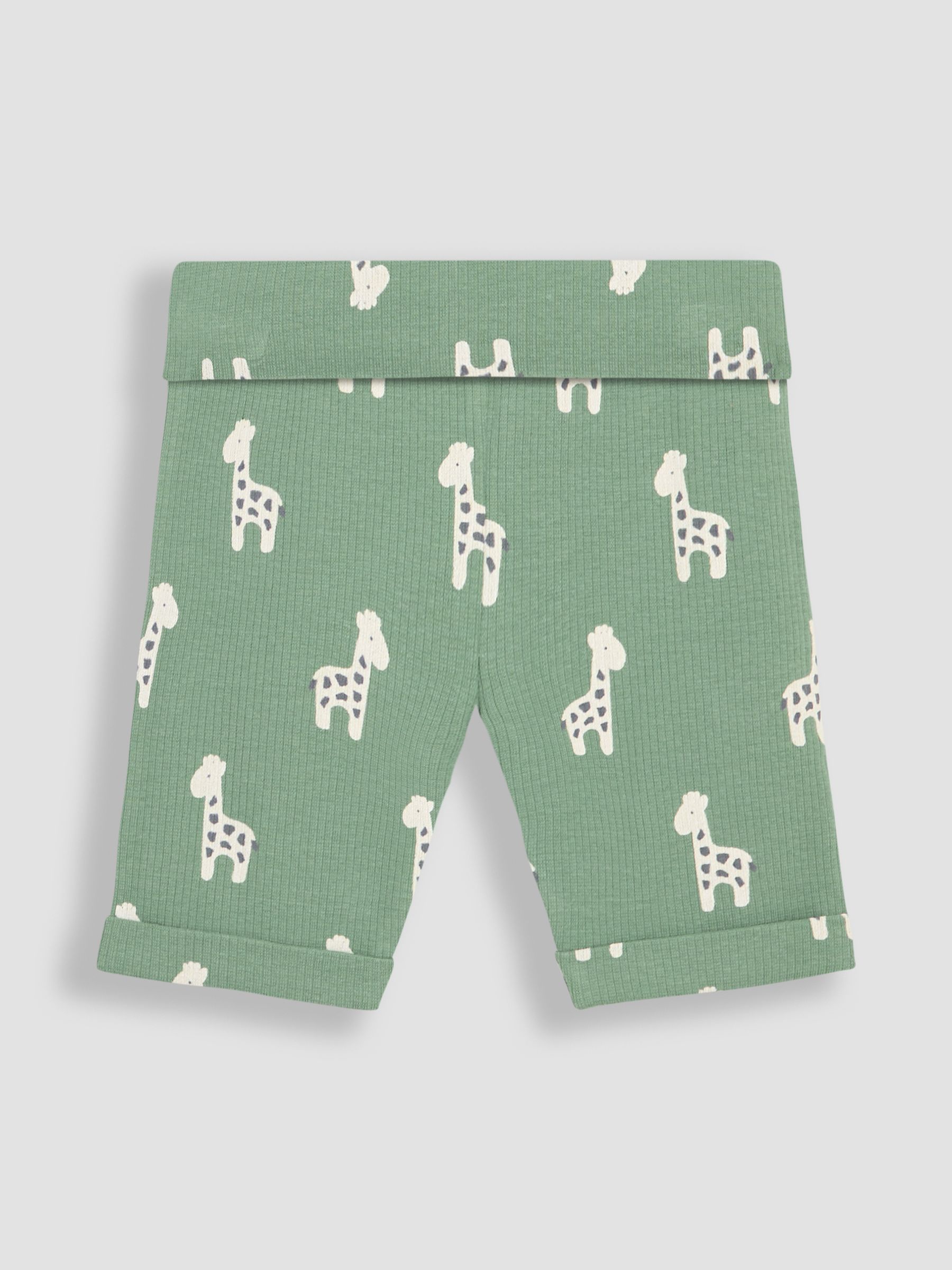Green Giraffe 2-Piece Ribbed Bodysuit & Shorts Set - Image 4 of 5