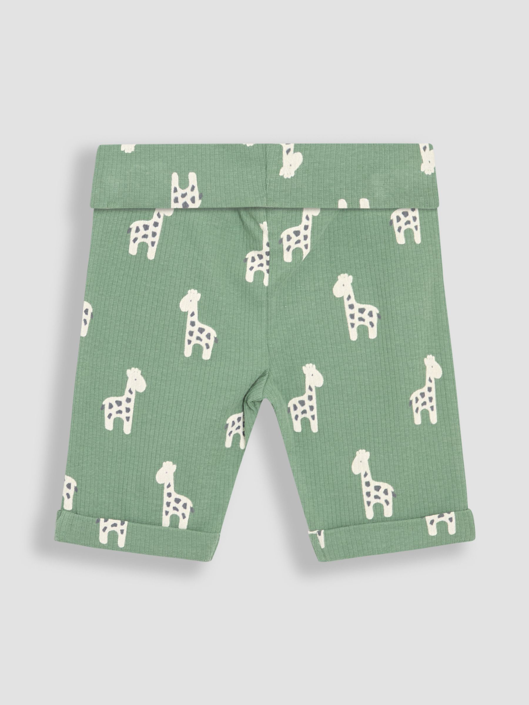 Green Giraffe 2-Piece Ribbed Bodysuit & Shorts Set - Image 5 of 5