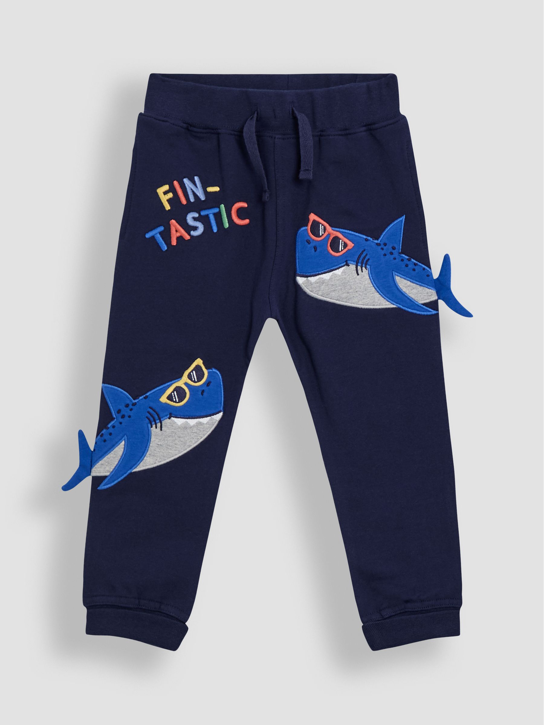 Navy Shark Appliqué Joggers - Image 2 of 7
