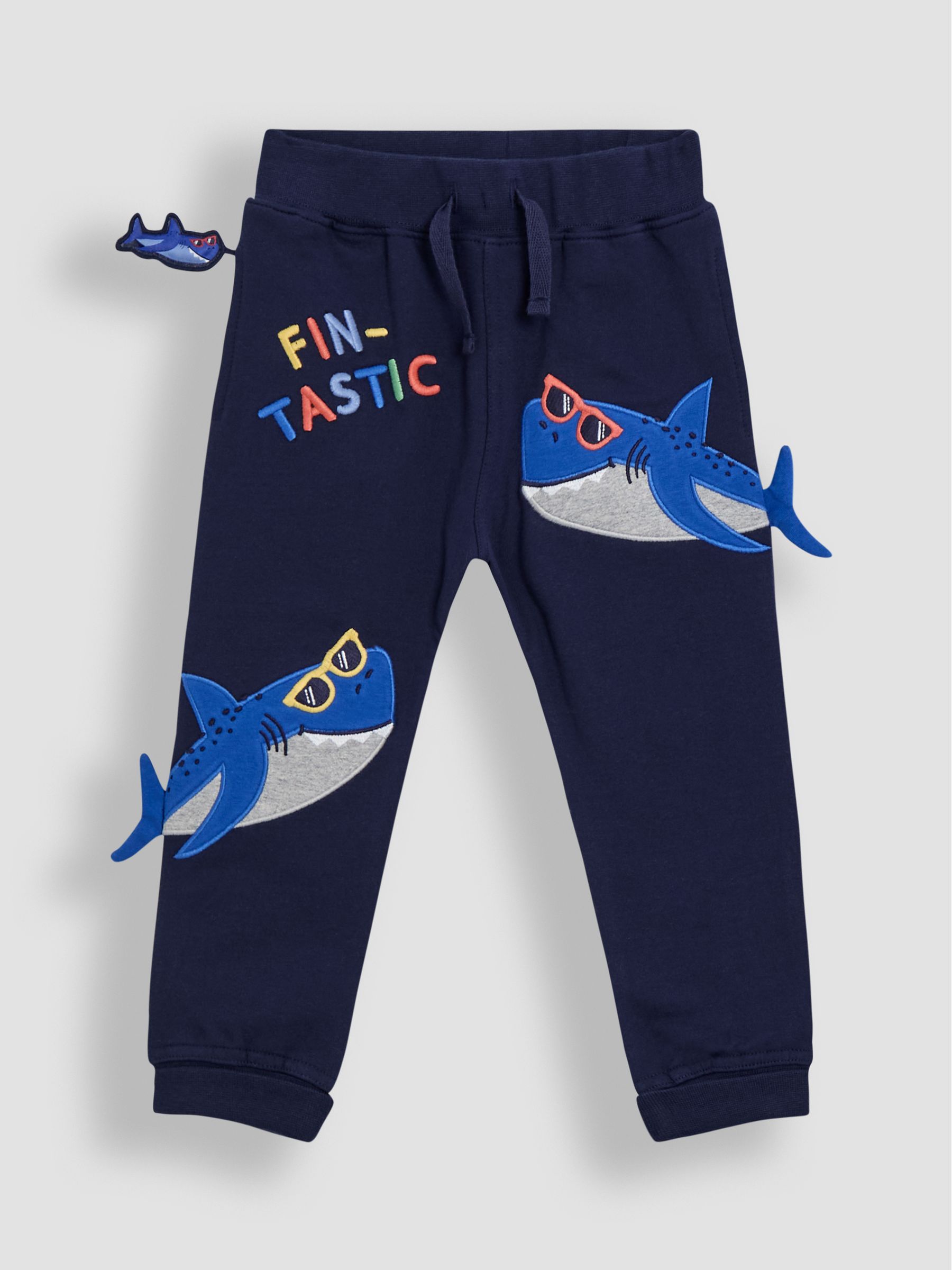 Navy Shark Appliqué Joggers - Image 3 of 7