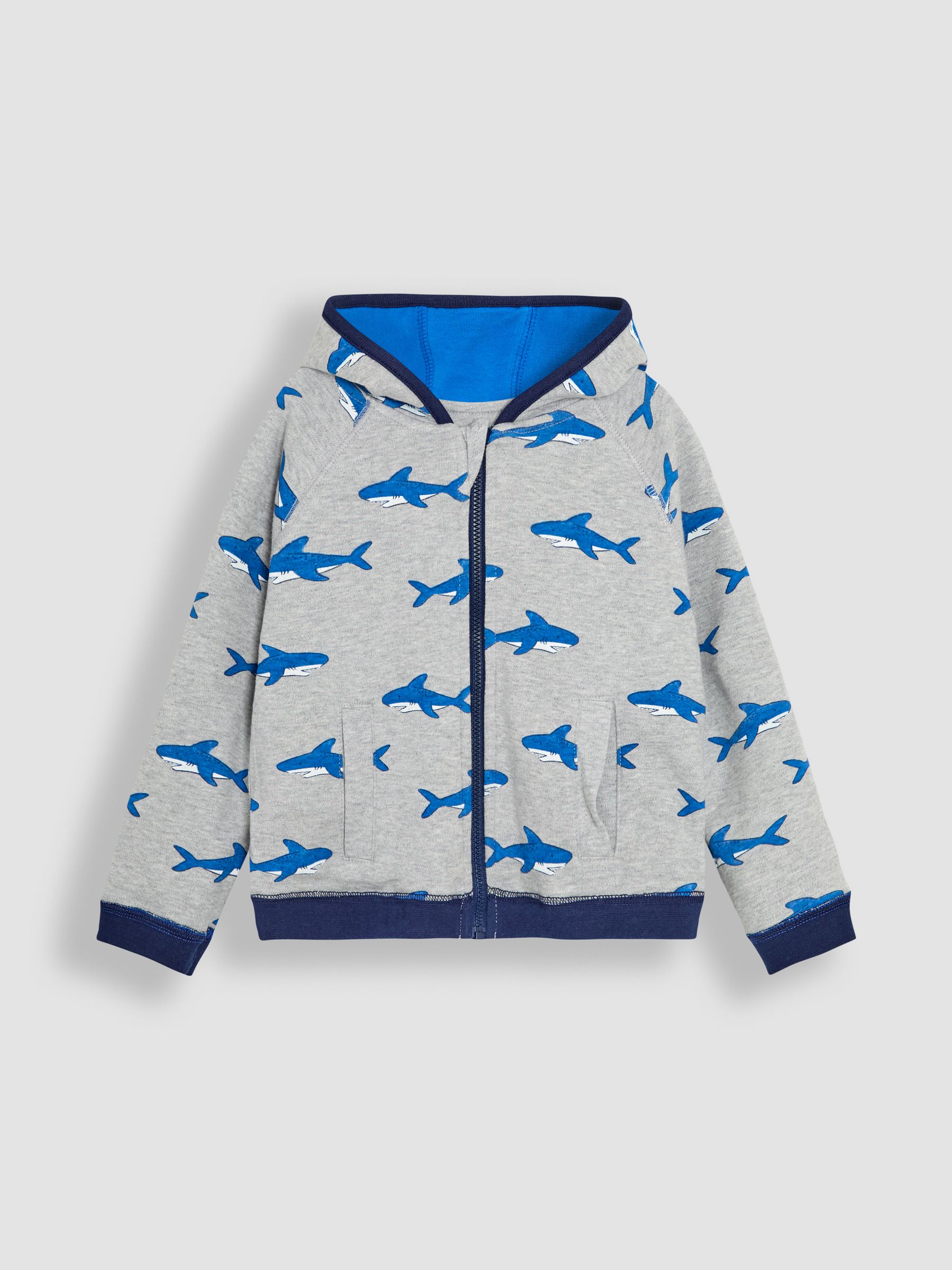 Grey Shark Appliqué Reversible Hoodie - Image 4 of 9