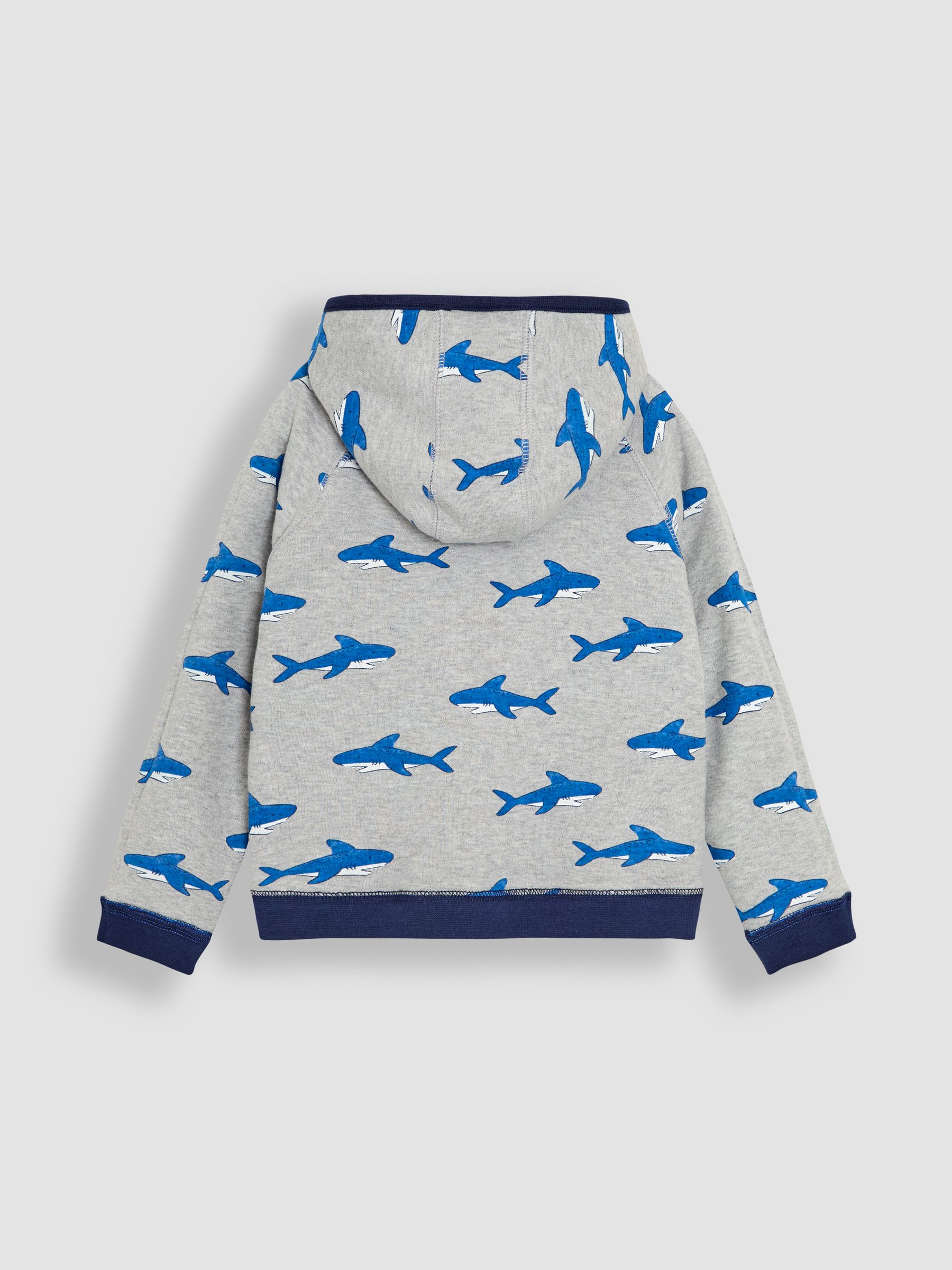 Grey Shark Appliqué Reversible Hoodie - Image 6 of 9