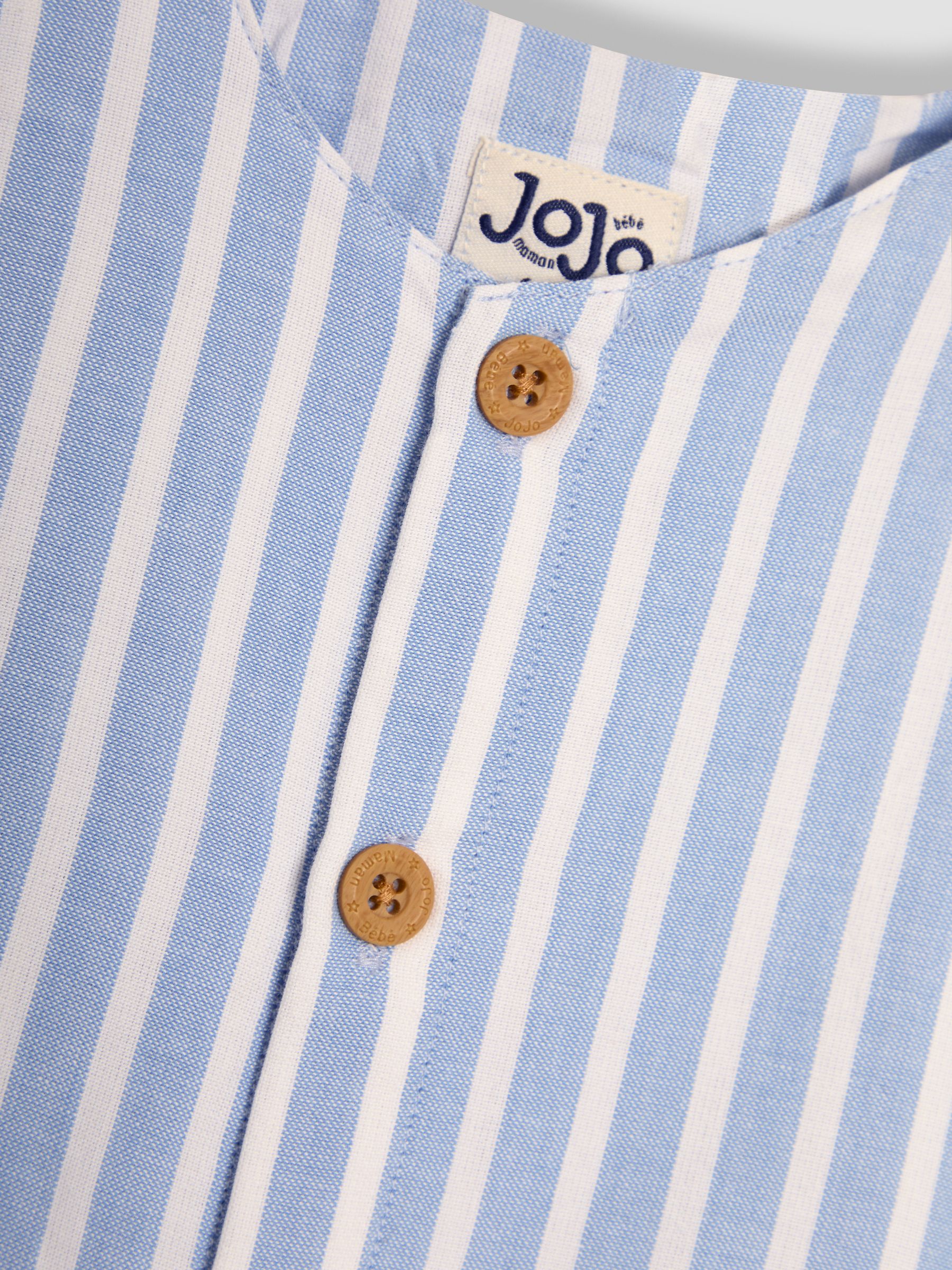 Blue Stripe Button Front Romper - Image 3 of 3