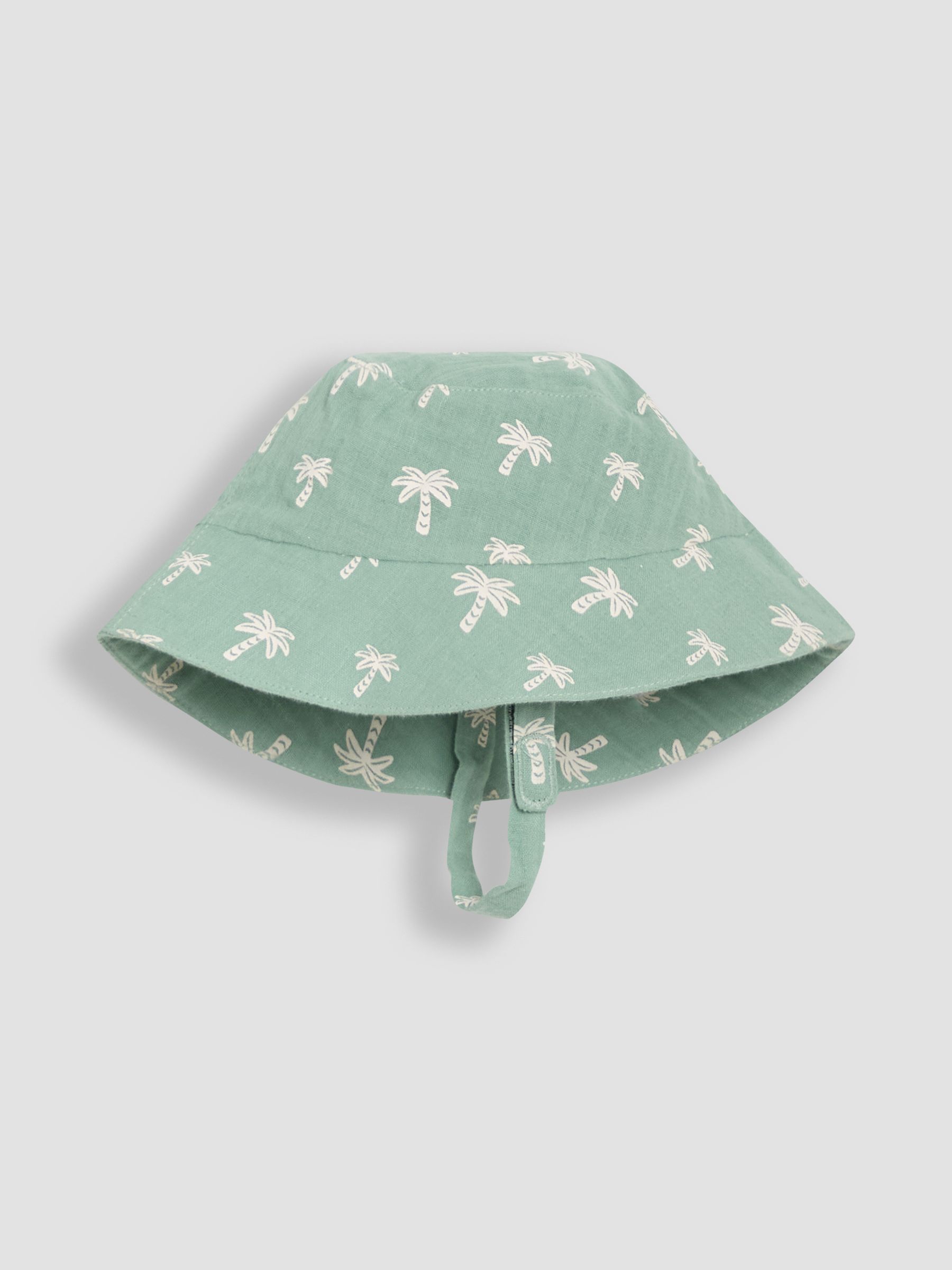 Khaki Green Palm Tree 2-Piece Cheesecloth Palm Tree Romper & Hat Set - Image 5 of 5