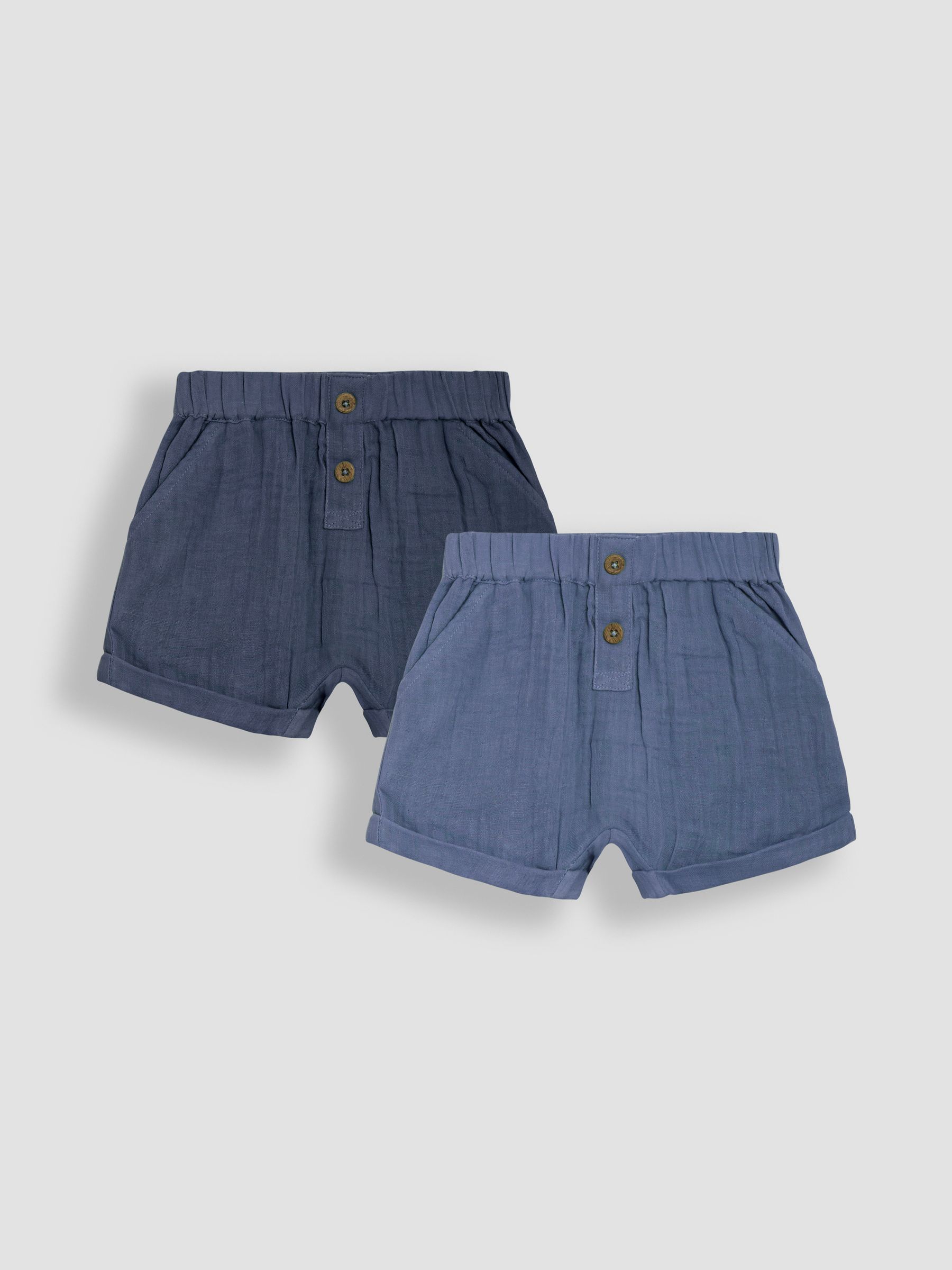 Royal Blue & Navy Blue 2-Pack Cheesecloth Shorts - Image 1 of 5