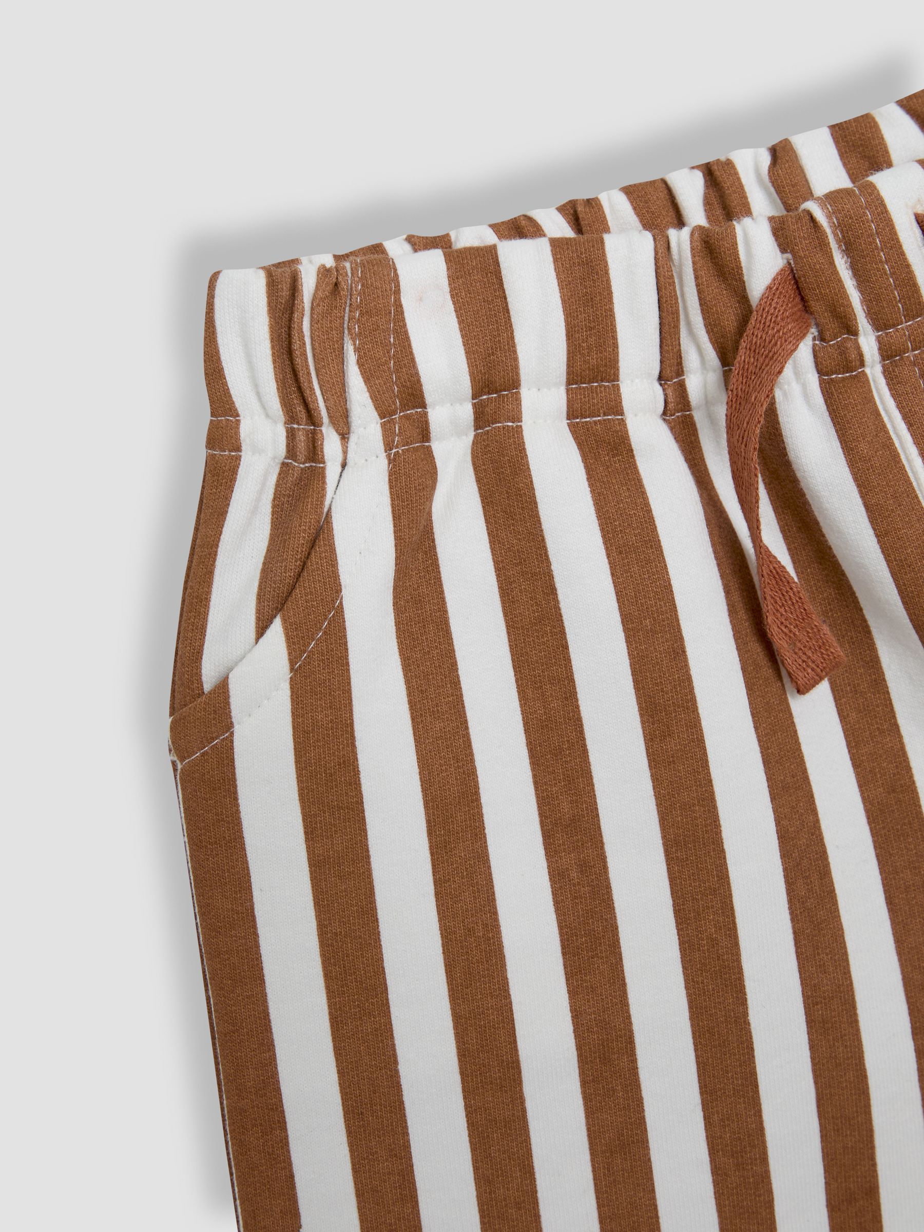 Mustard Stripe & Solid Blue 2-Pack Stripe Jogger Shorts - Image 5 of 7