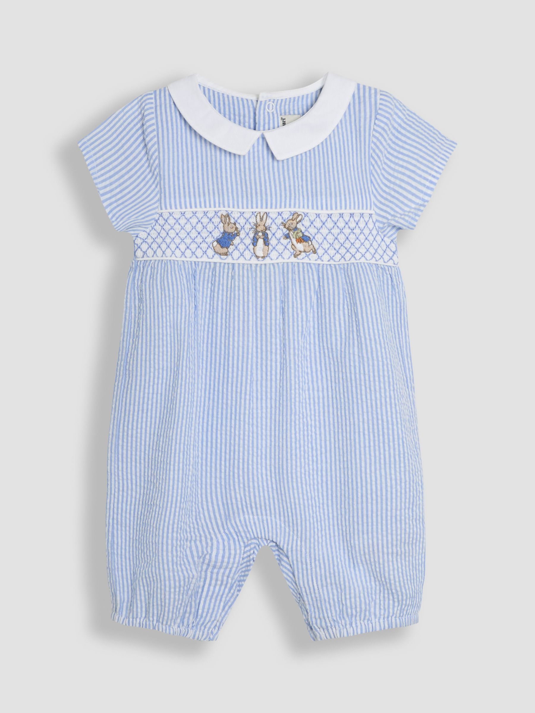 Blue Embroidered Smock Romper - Image 1 of 3