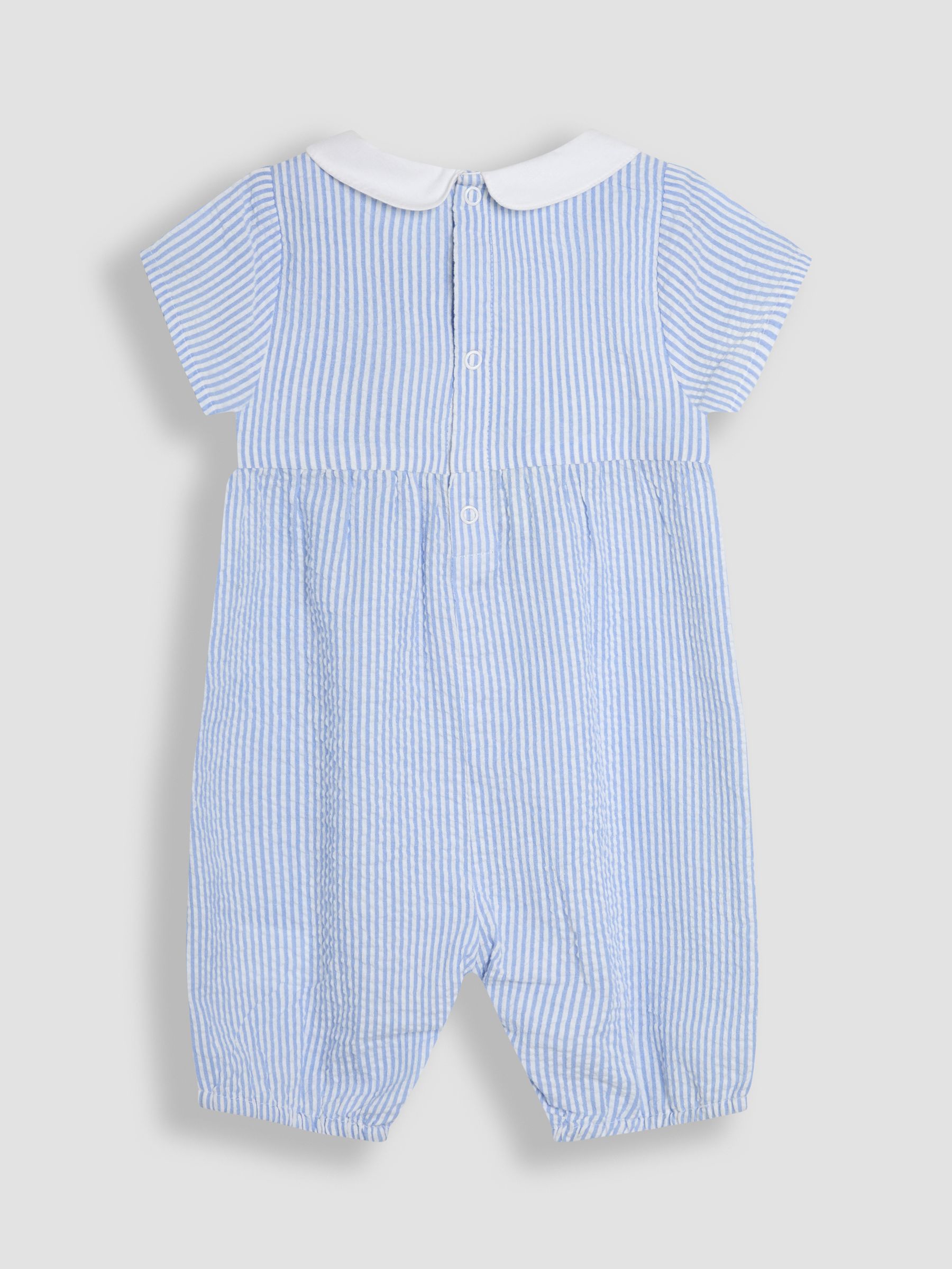 Blue Embroidered Smock Romper - Image 2 of 3