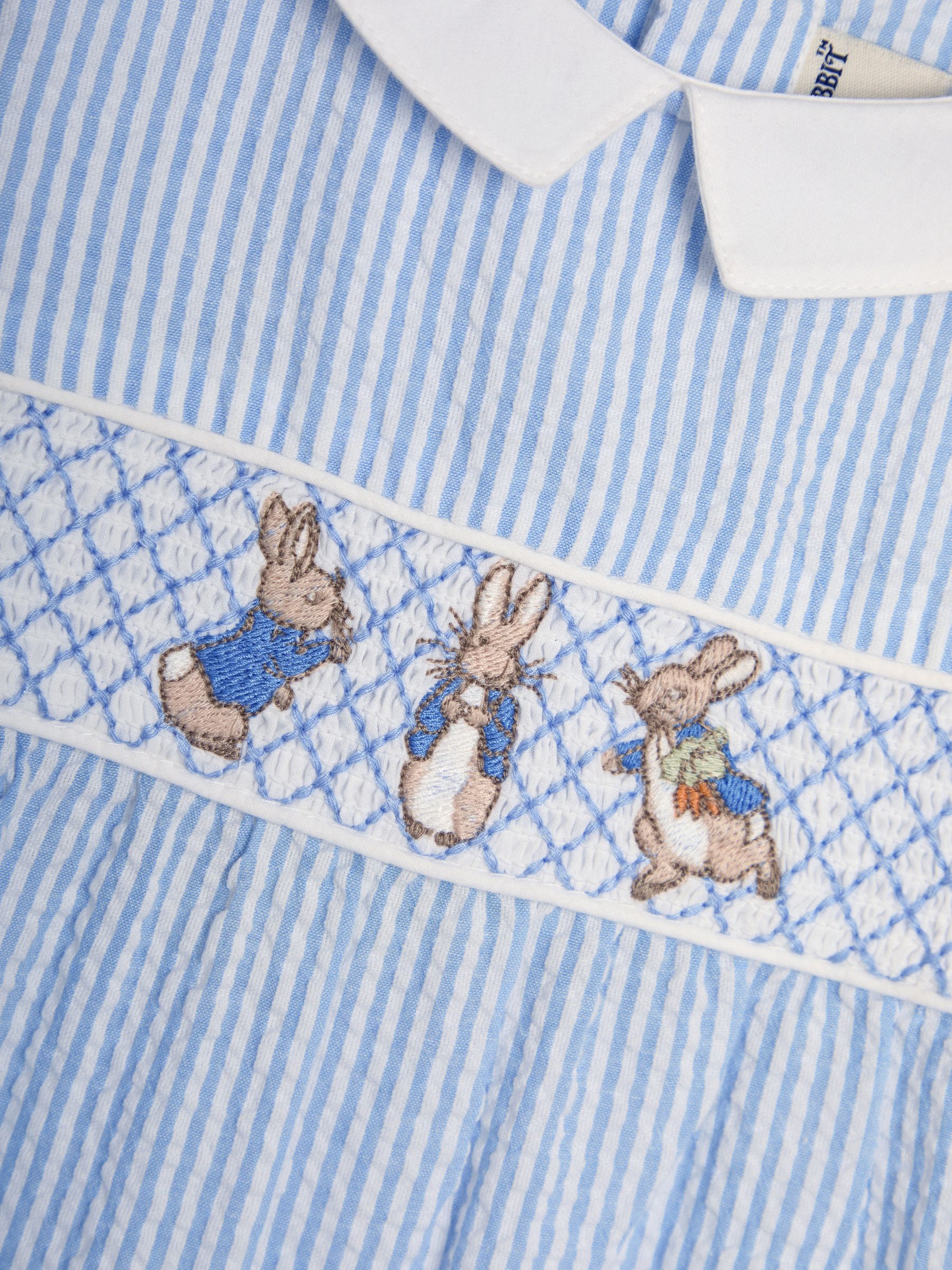 Blue Embroidered Smock Romper - Image 6 of 6