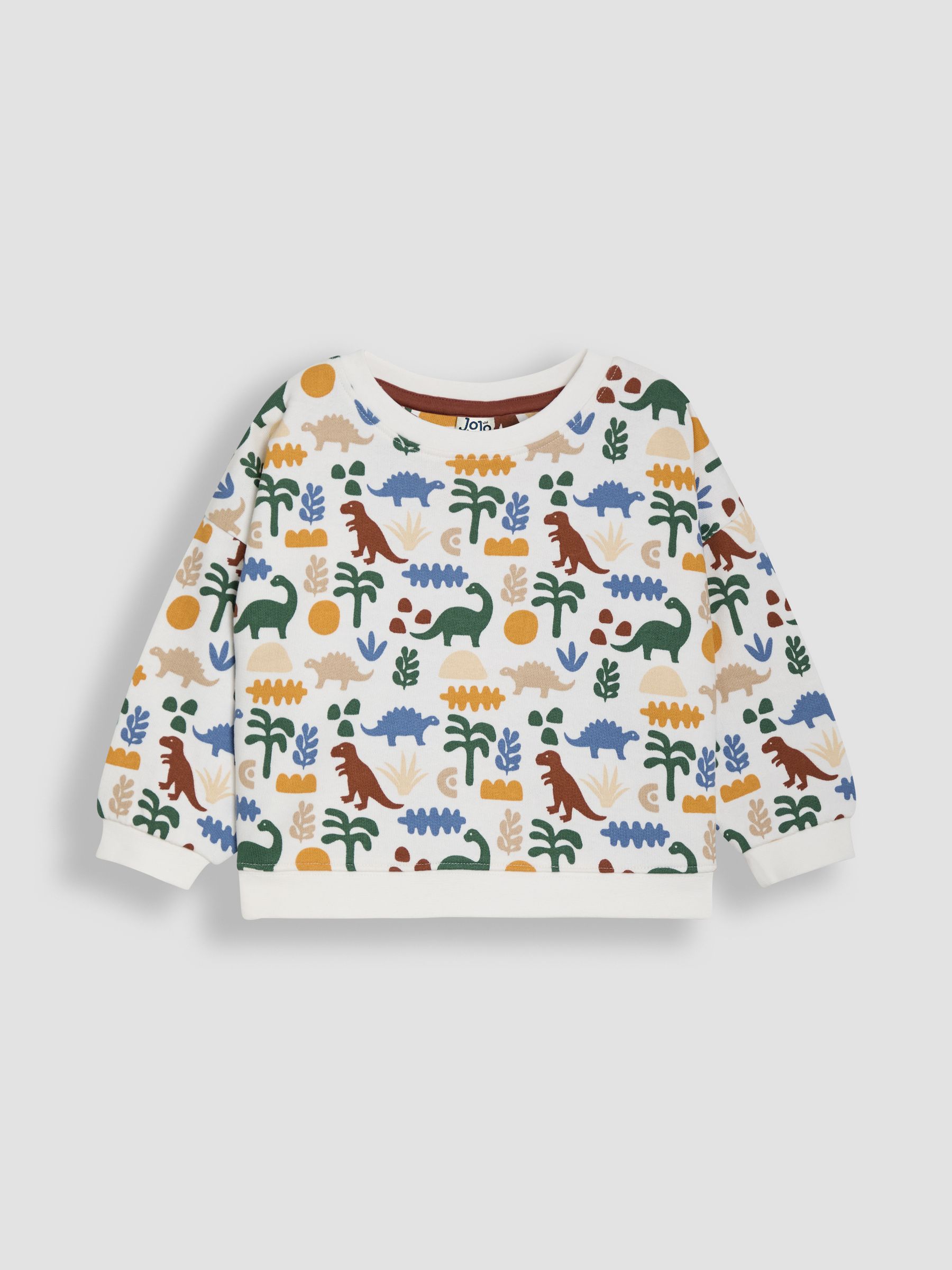 Ecru Checkerboard 100% Cotton Sweatshirt - Image 1 of 3