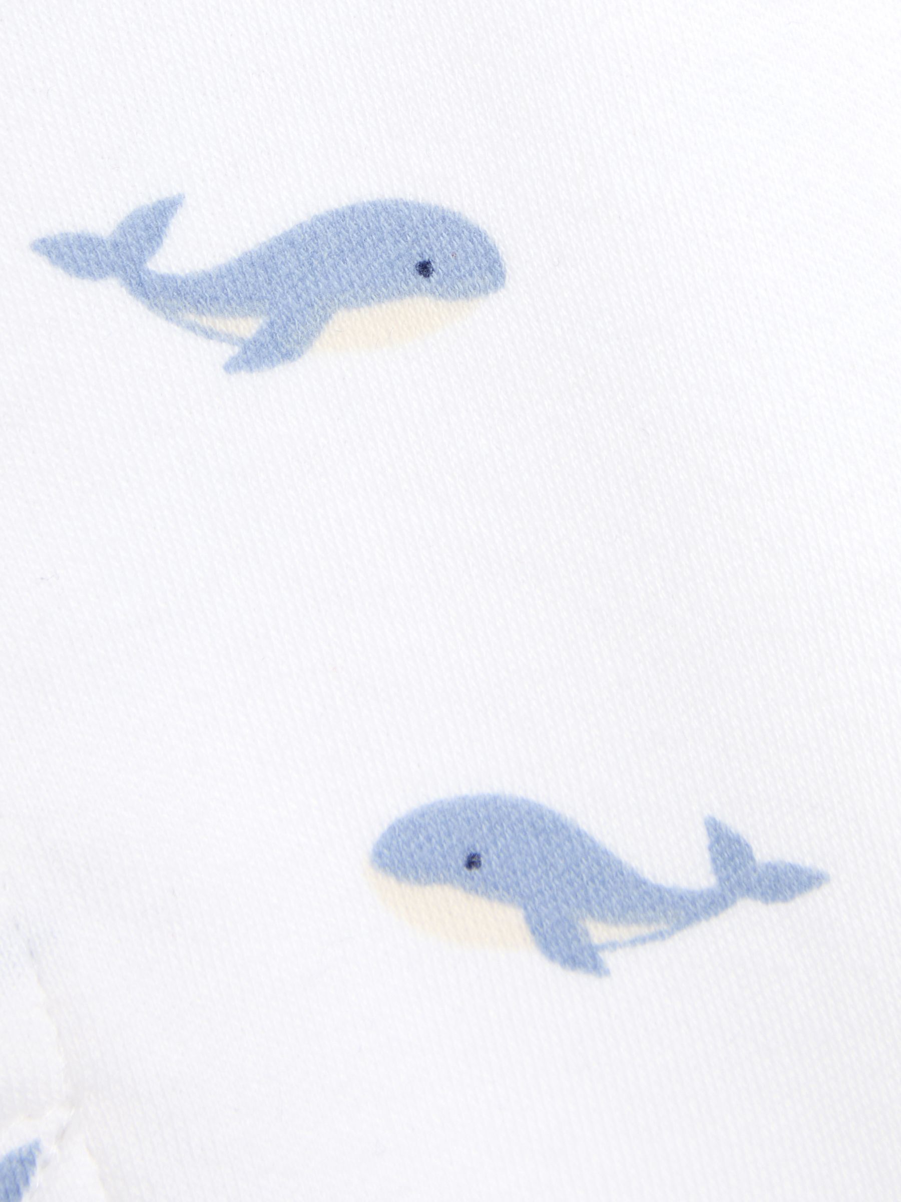 White Whale Print 100% Cotton Polo Shirt Bodysuit - Image 3 of 3