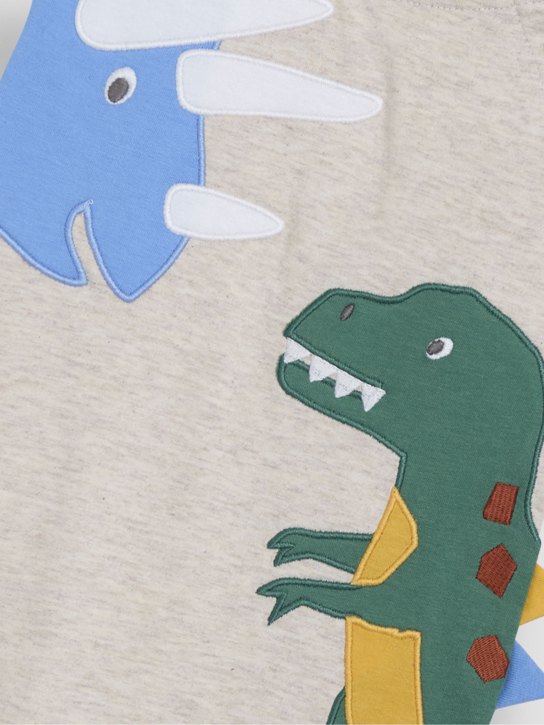 Natural Marl Dino Dino Scene Romper - Image 3 of 3