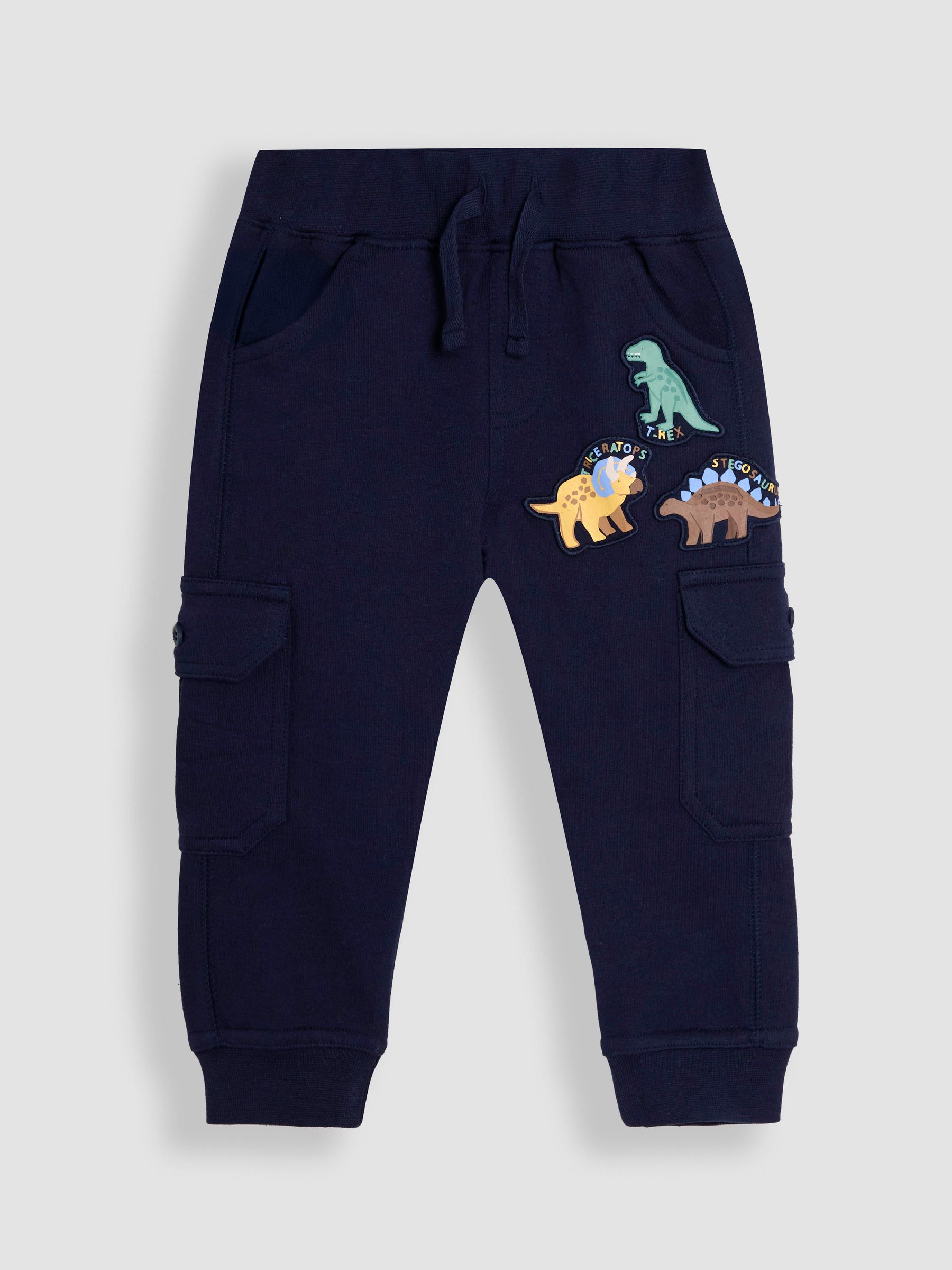 Navy Blue Dinosaur Badge Cargo Joggers - Image 2 of 4