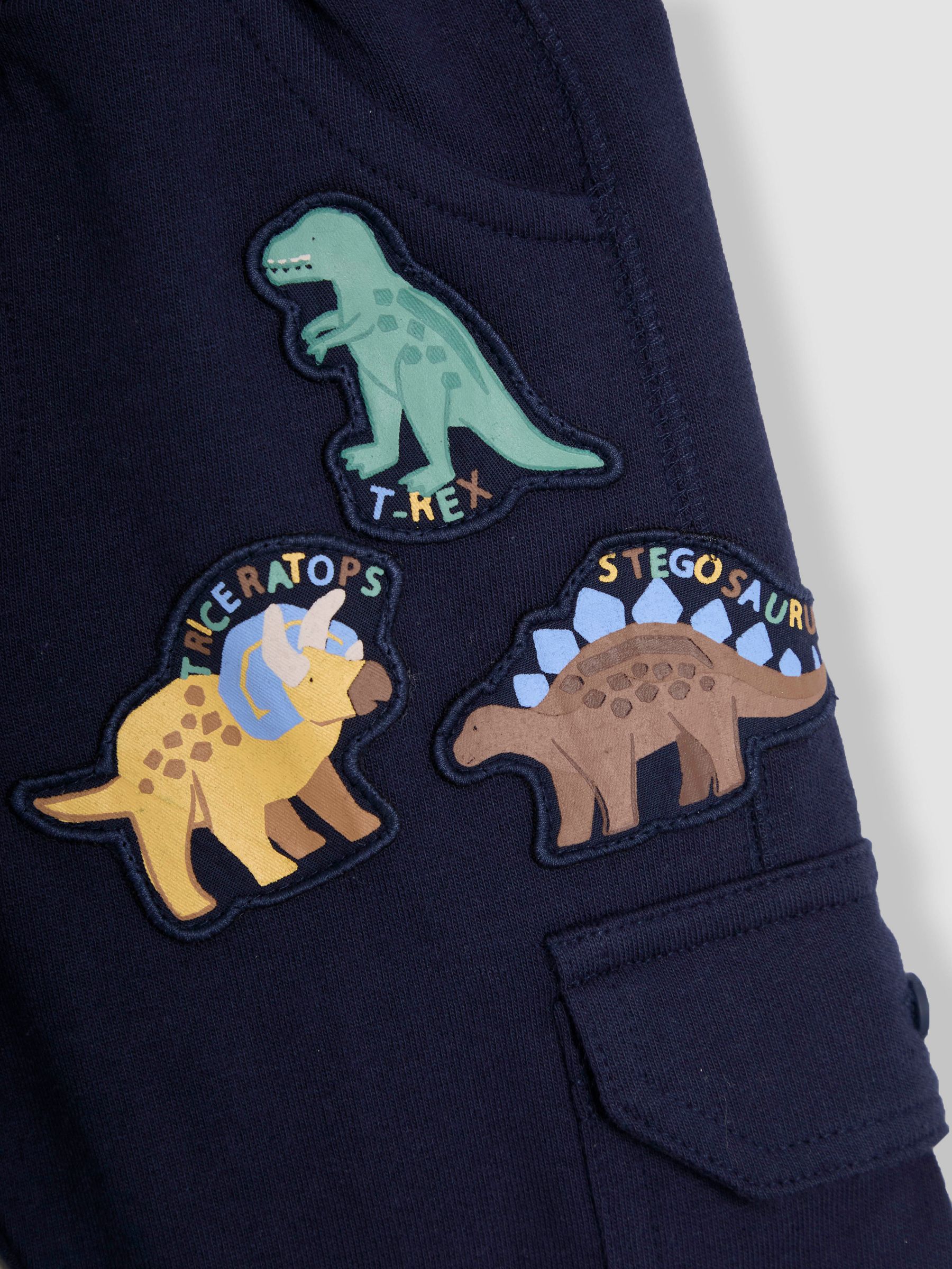 Navy Blue Dinosaur Badge Cargo Joggers - Image 3 of 4