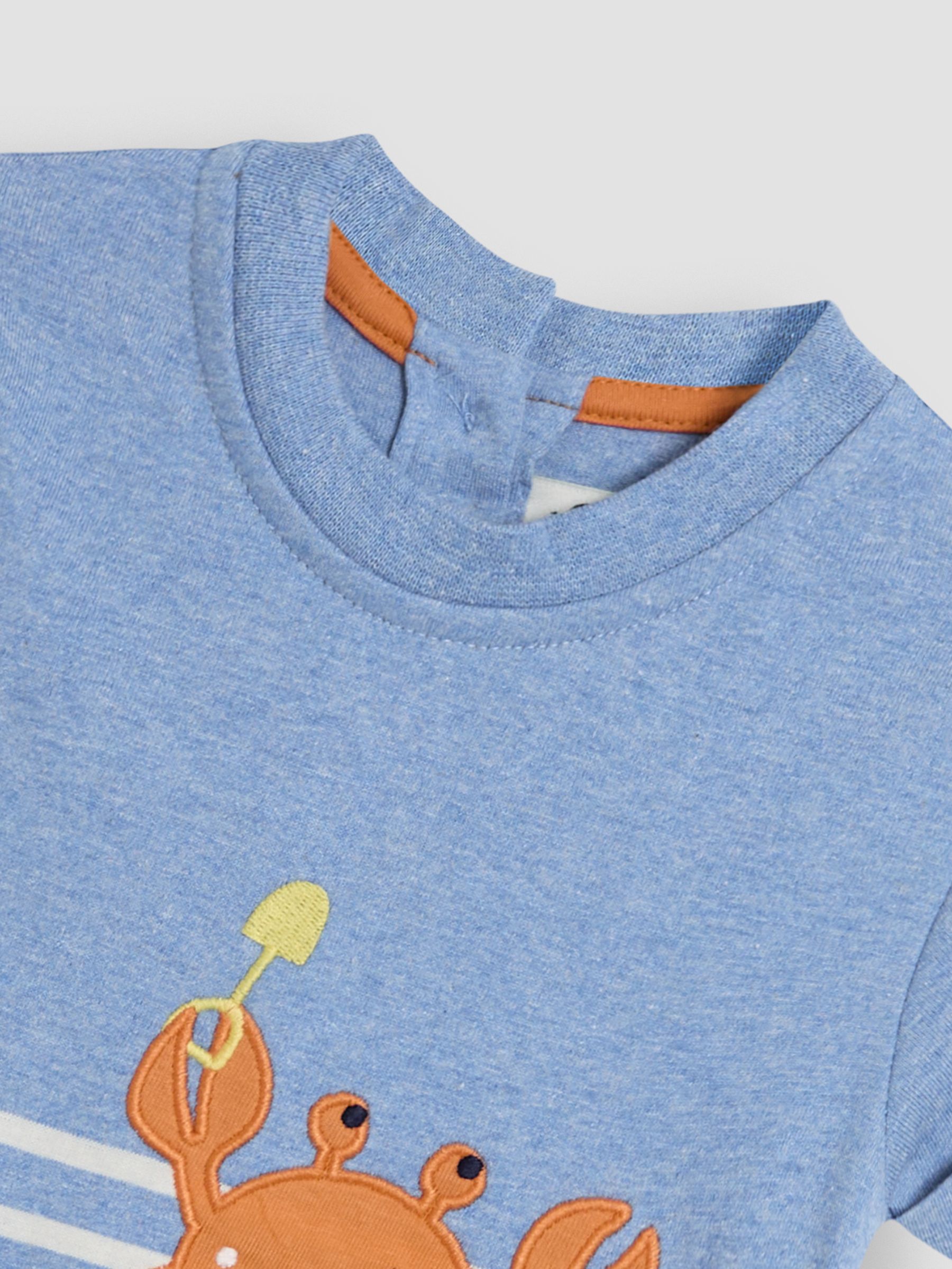 Blue Marl Crab Appliqué Romper - Image 3 of 3