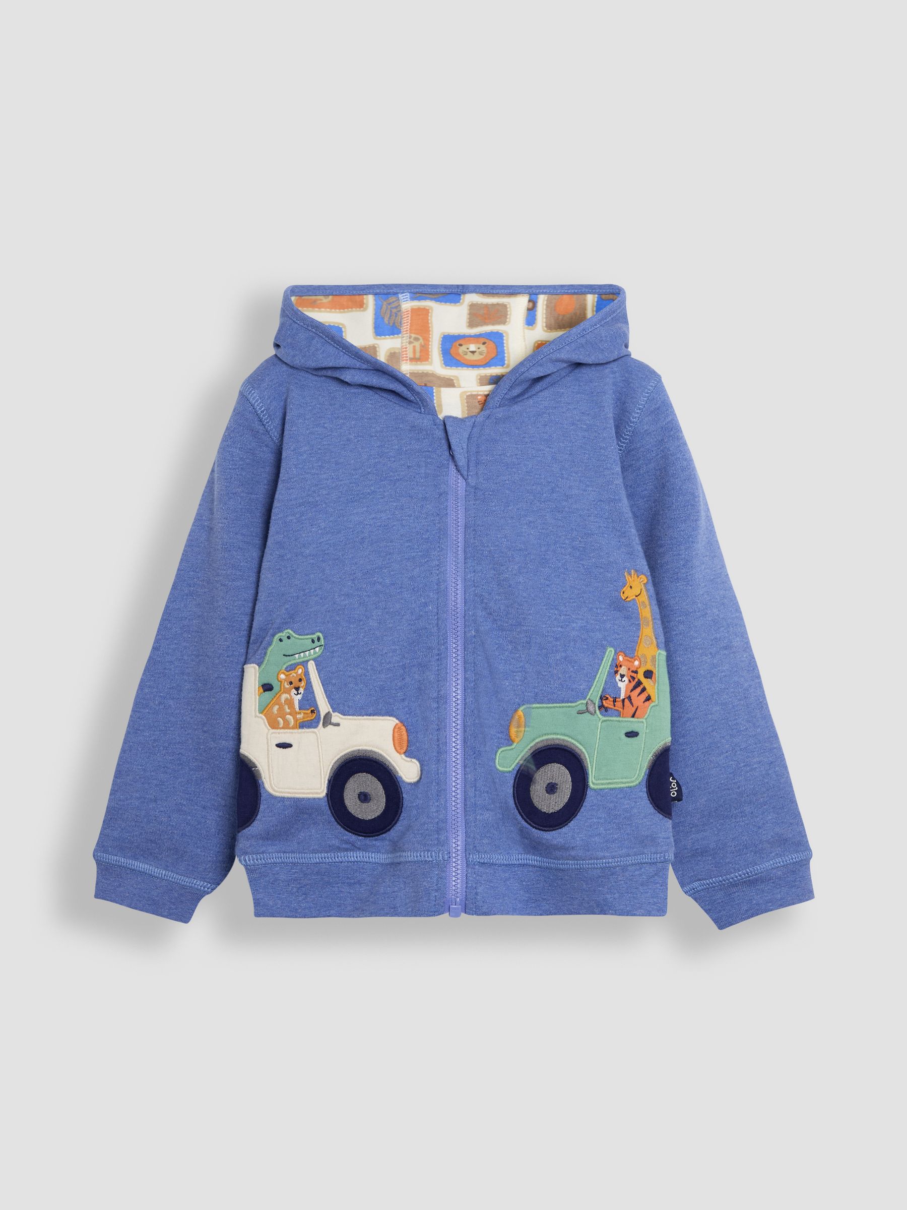 Denim Safari Animals Appliqué Reversible Hoodie - Image 2 of 8