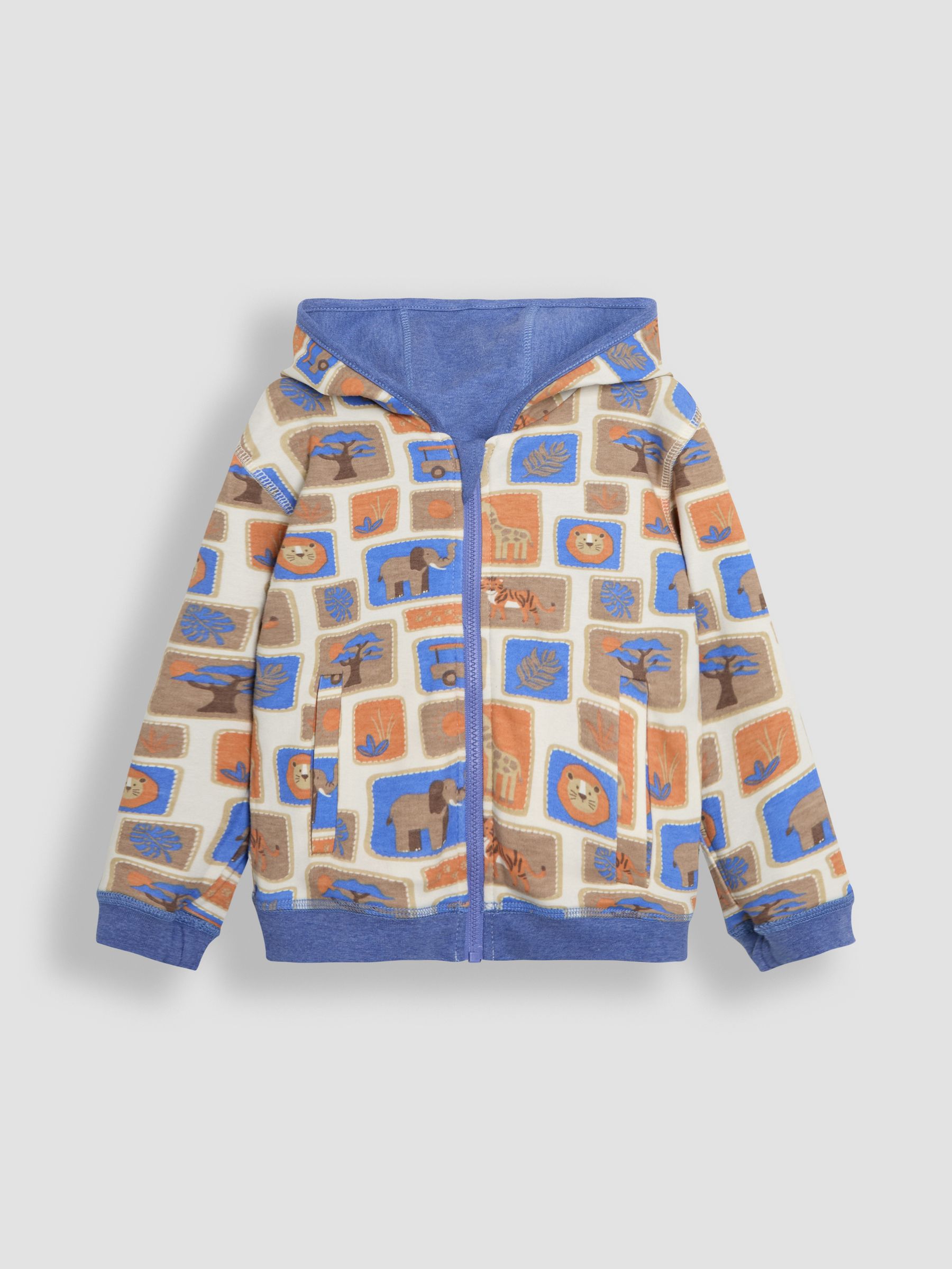 Denim Safari Animals Appliqué Reversible Hoodie - Image 4 of 8
