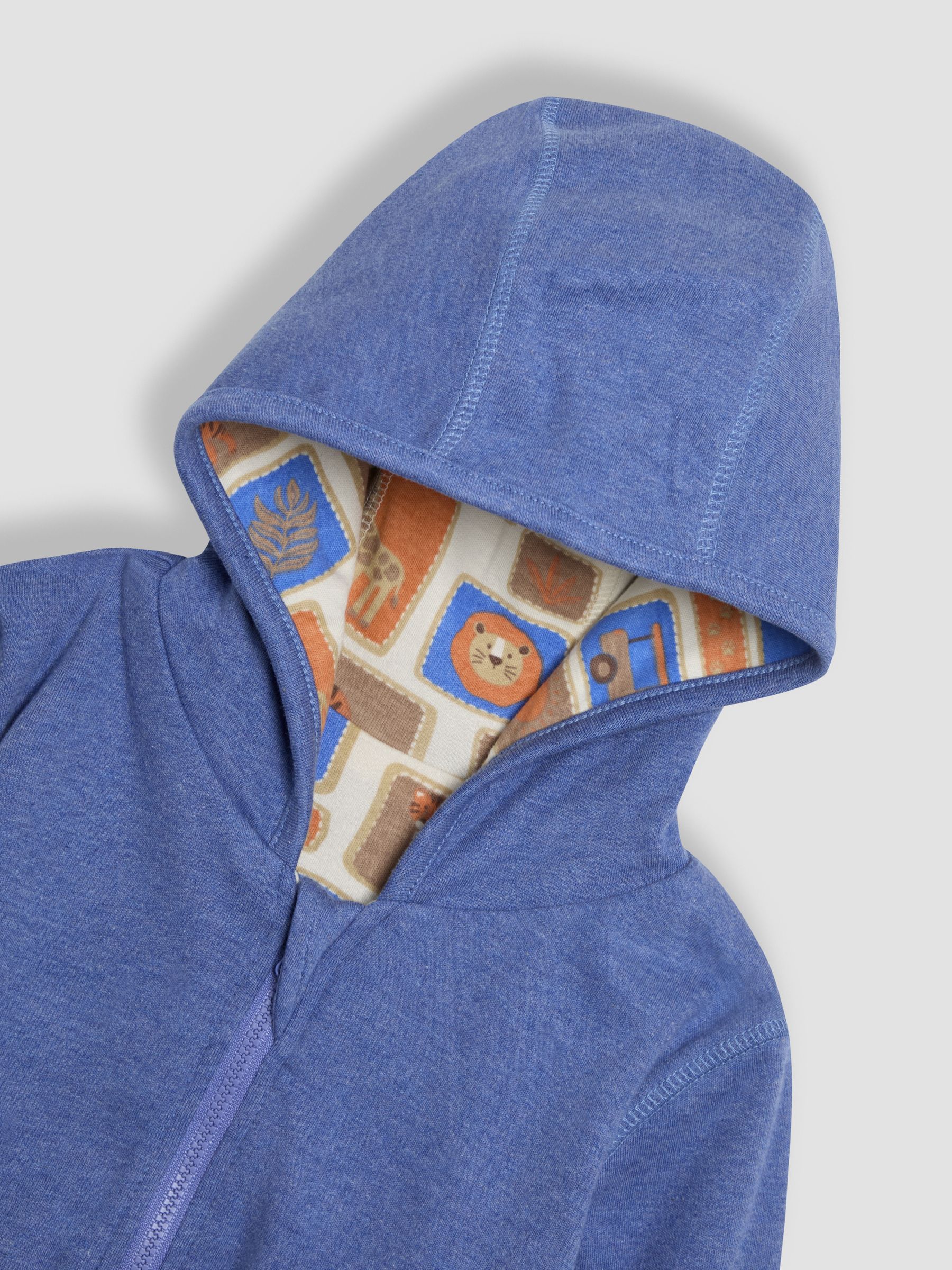 Denim Safari Animals Appliqué Reversible Hoodie - Image 7 of 8