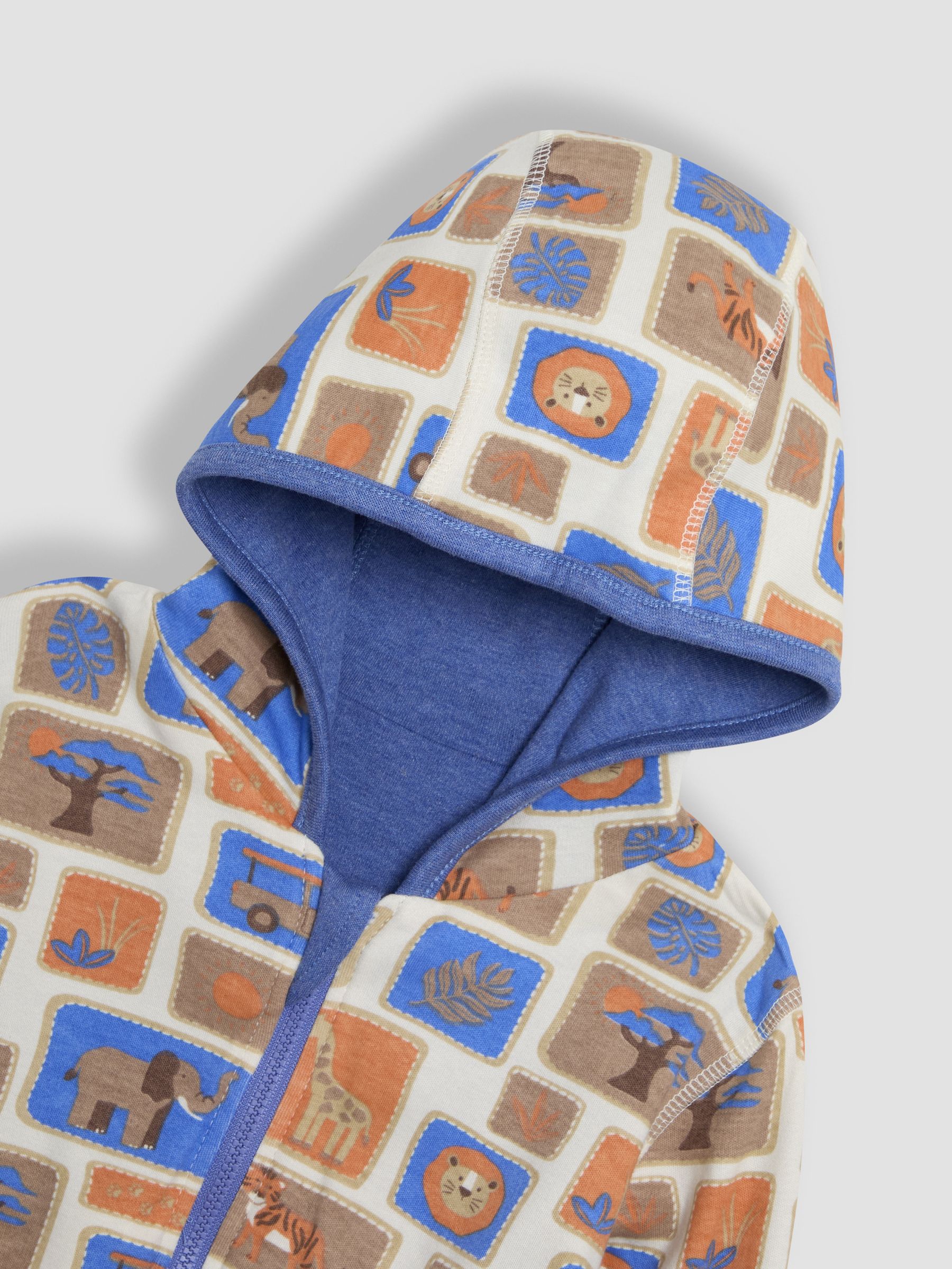 Denim Safari Animals Appliqué Reversible Hoodie - Image 8 of 8