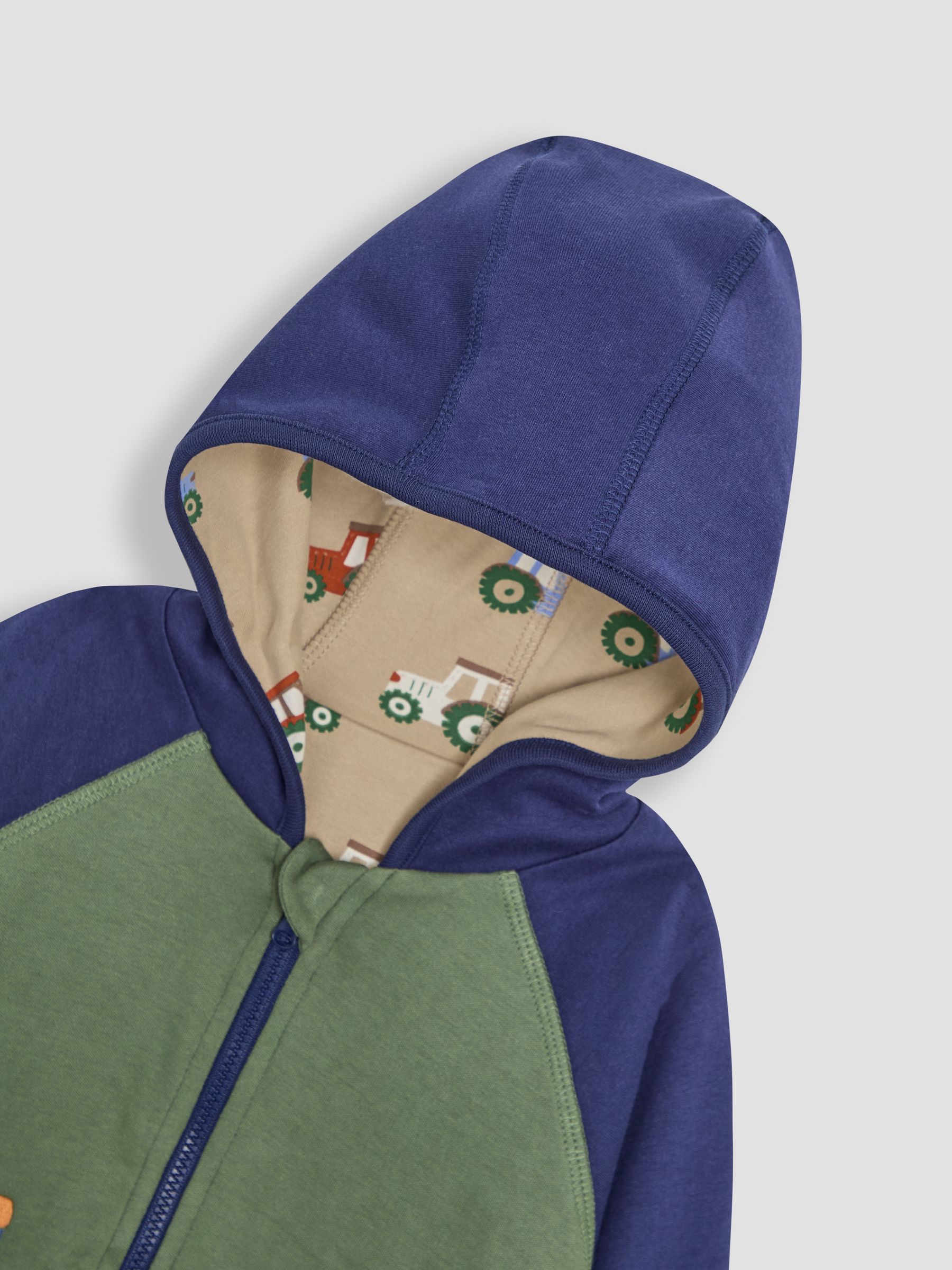 Navy Tractor Appliqué Reversible Hoodie - Image 6 of 8