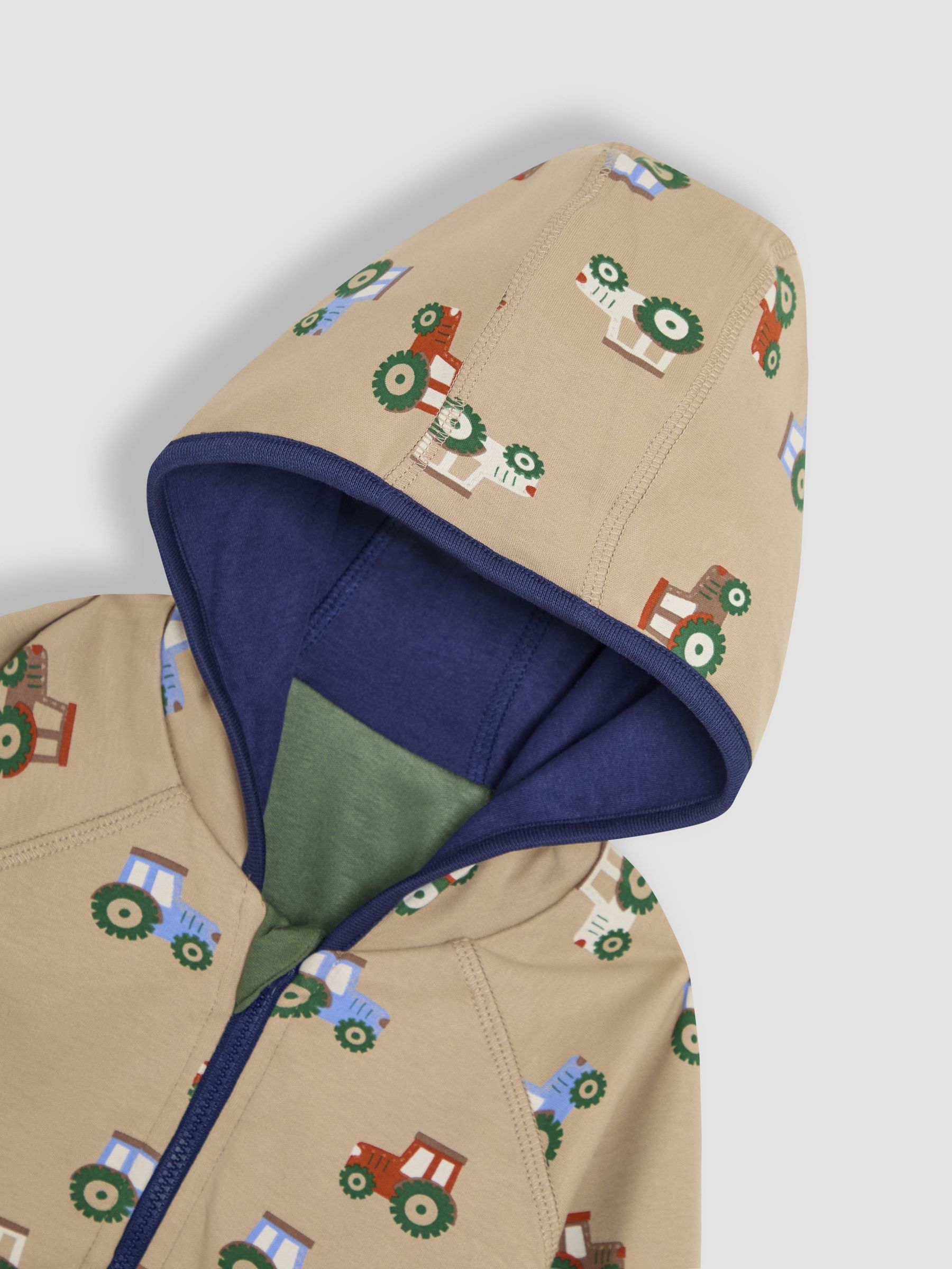 Navy Tractor Appliqué Reversible Hoodie - Image 7 of 8