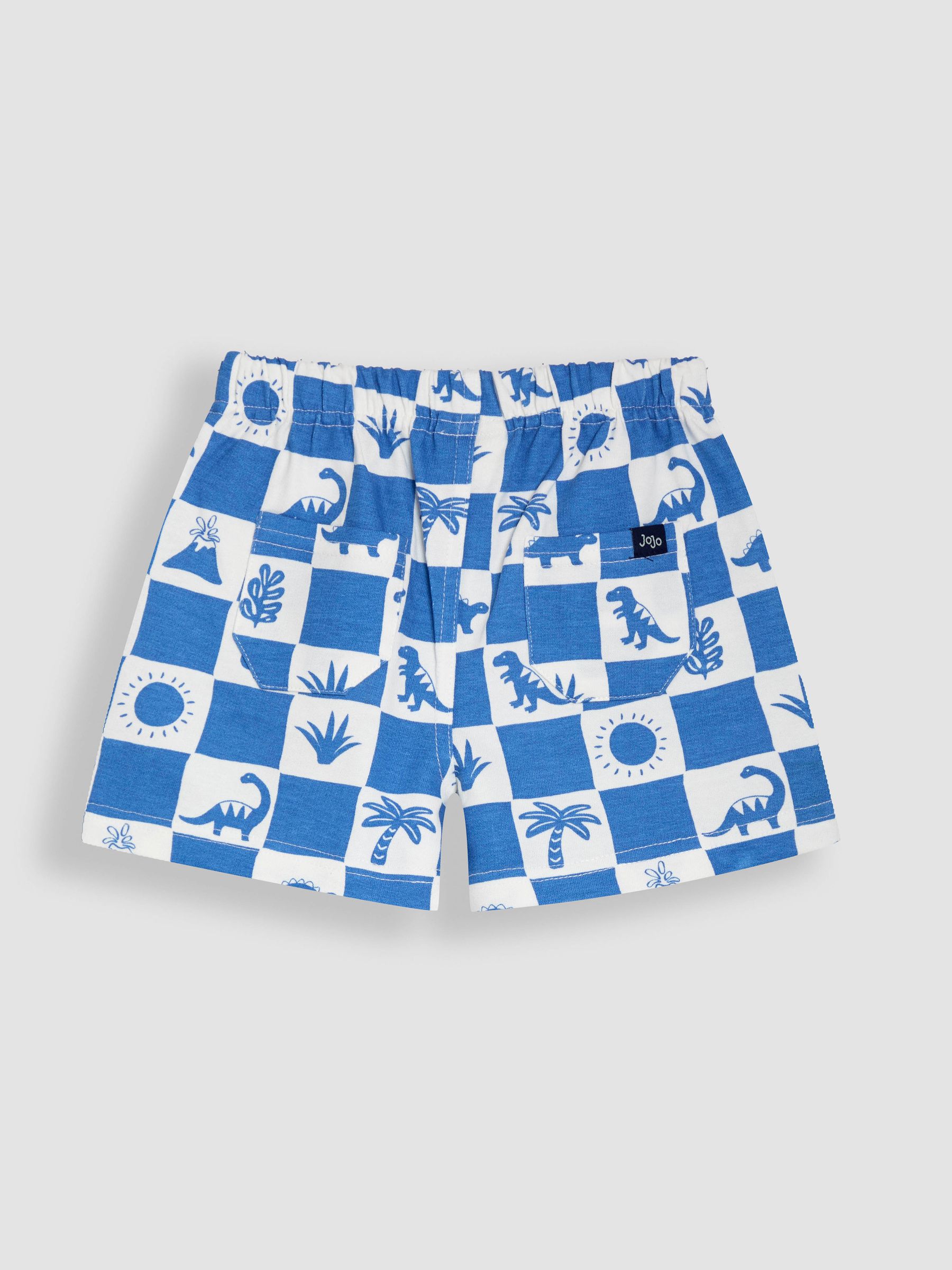 Blue Dino Printed and Plain Shorts 2 Pack - Image 3 of 5