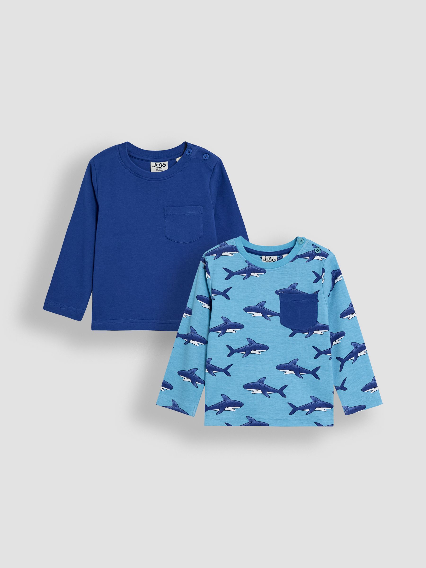 Aqua/Blue 2-Pack Printed & Plain Tops - Image 1 of 7