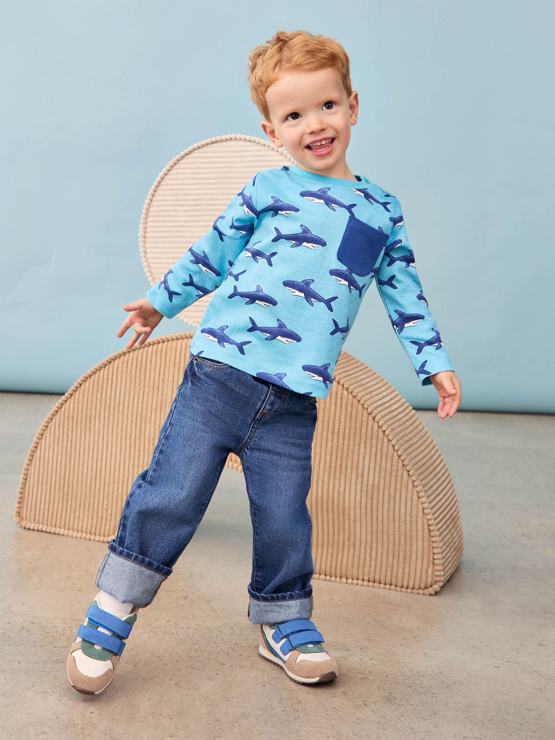 Aqua/Blue 2-Pack Printed & Plain Tops - Image 6 of 7